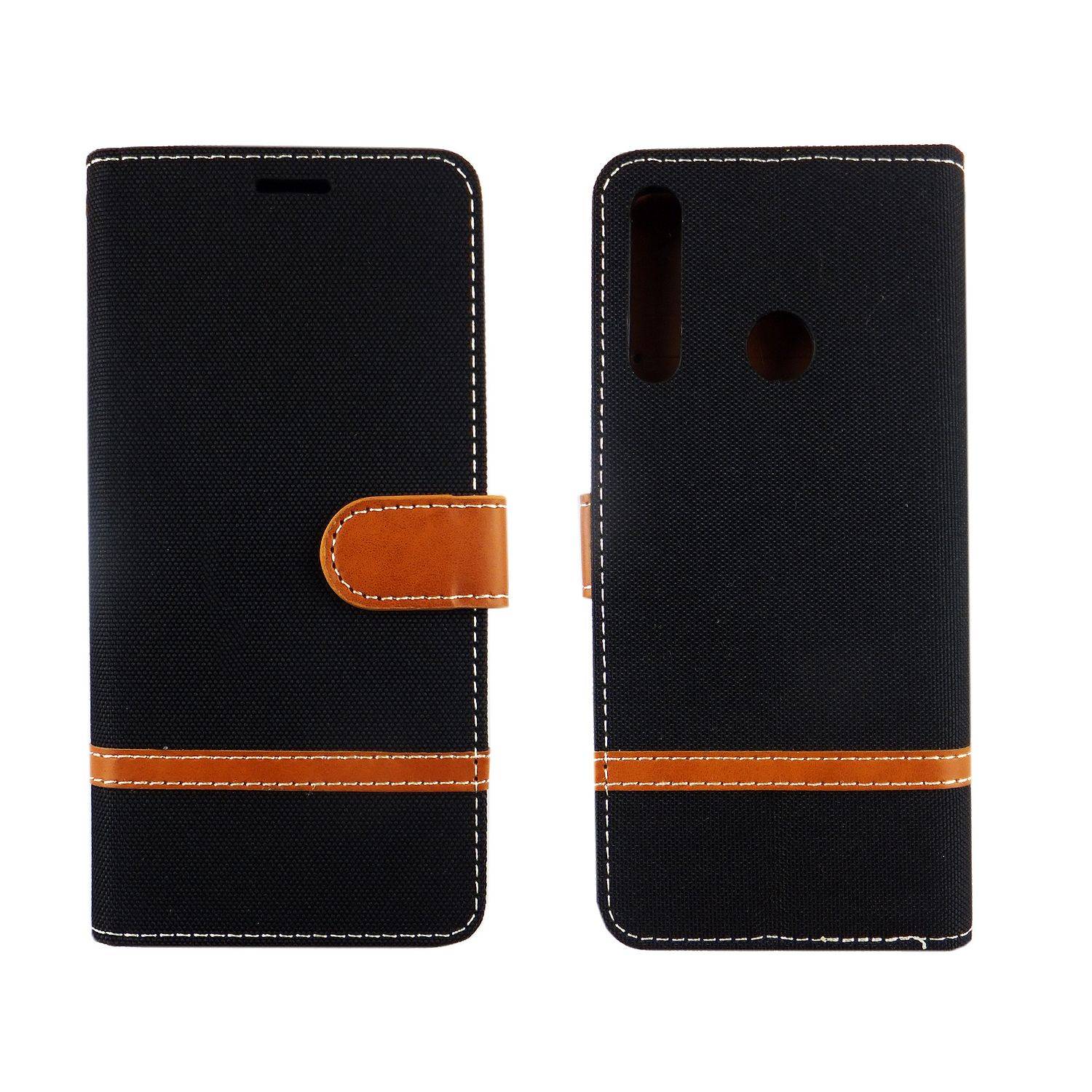 Huawei Y6p Handyhülle Bookcover Schwarz