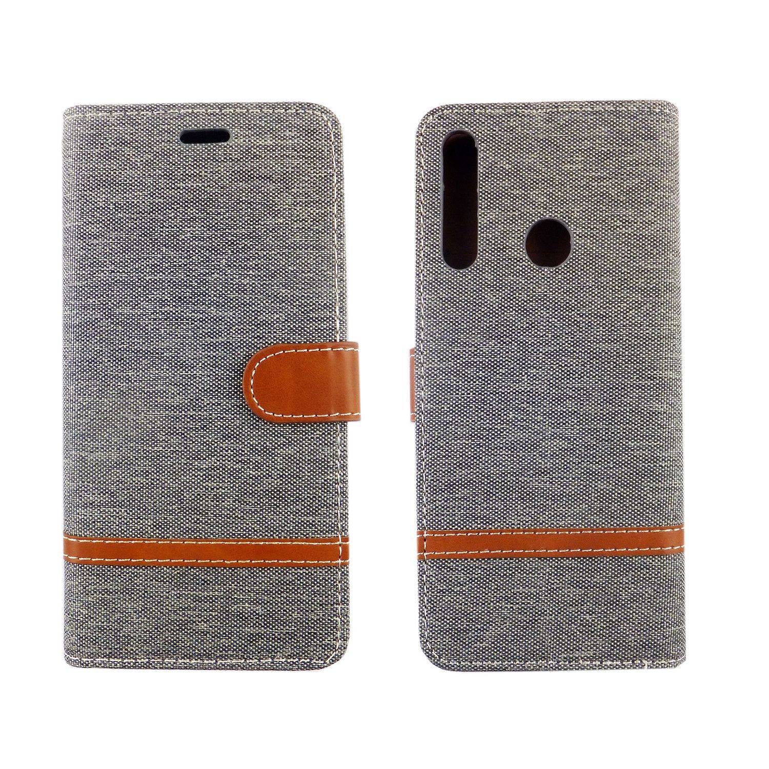 Huawei Y6p Handyhülle Bookcover Grau