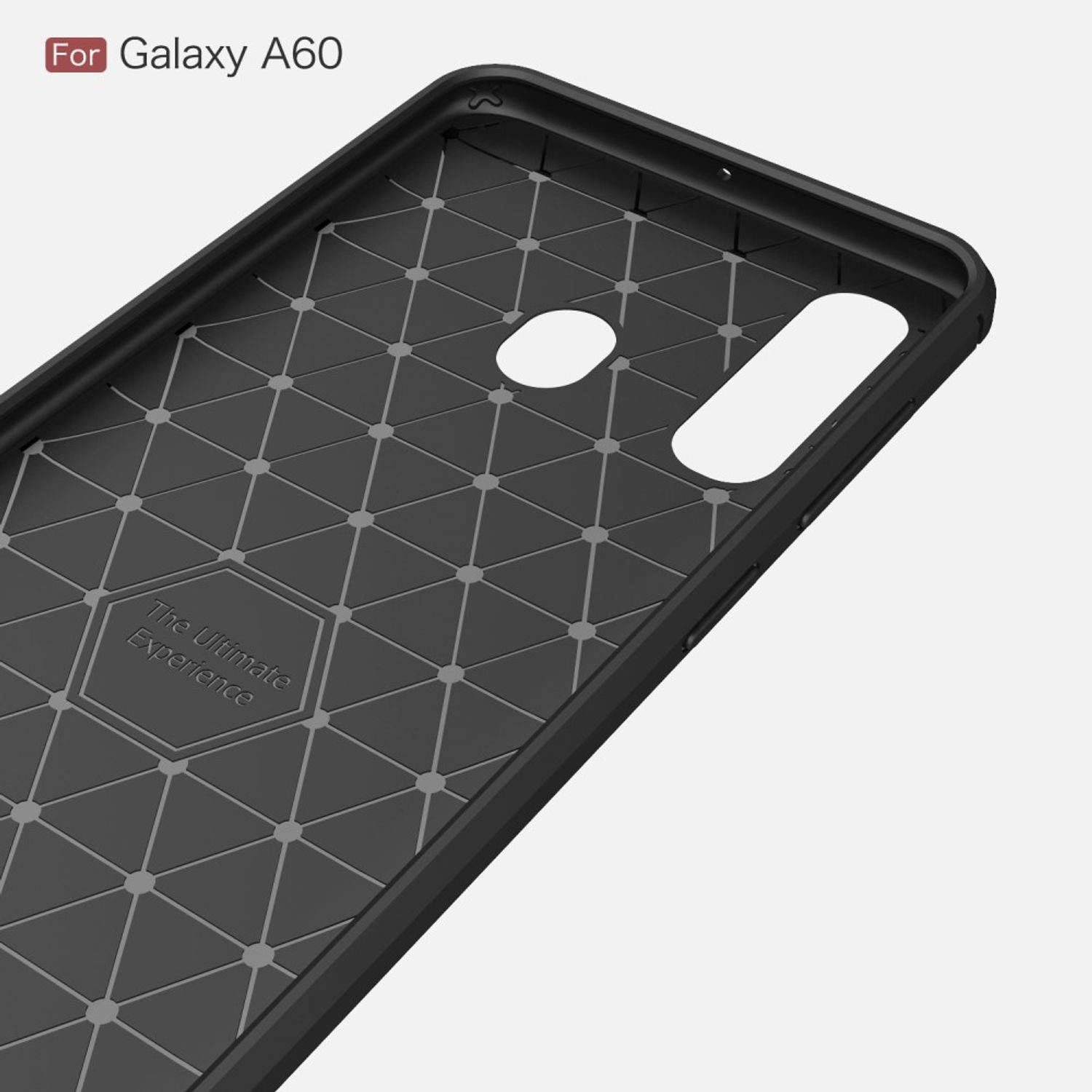 Samsung Galaxy A60 Handyhülle Carbon Optik Backcover Blau