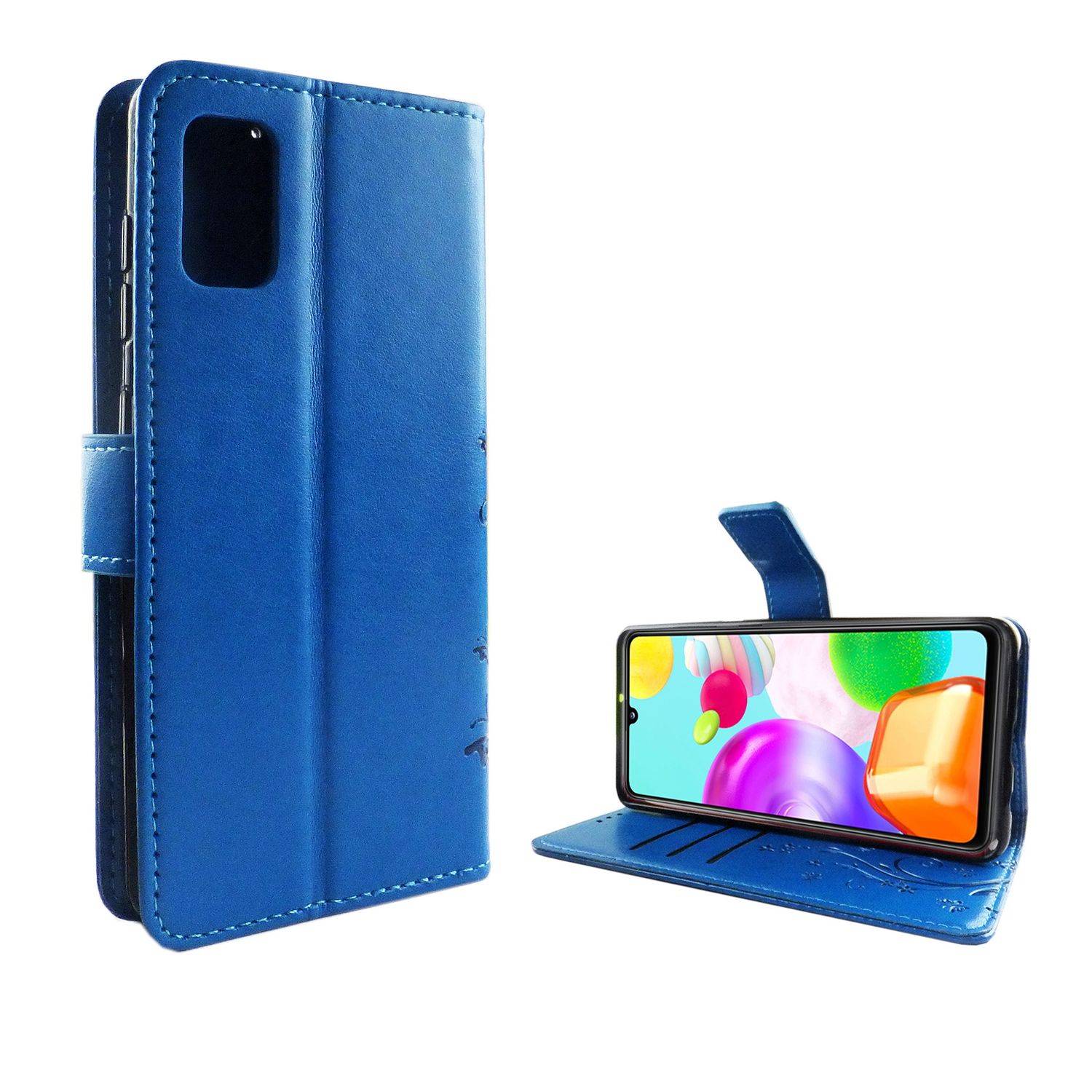 Samsung Galaxy A41 Handyhülle Bookcover Blau