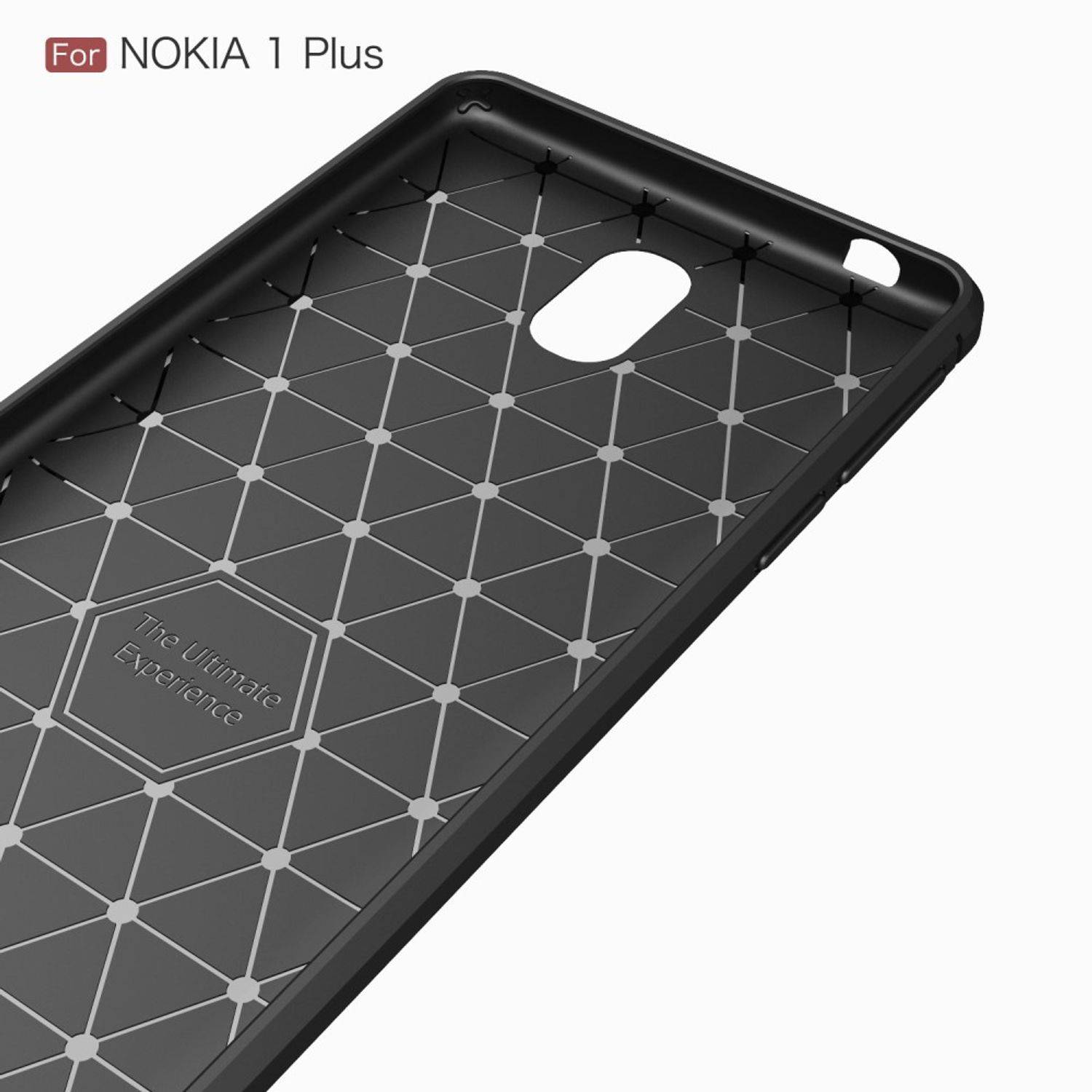 Nokia 1 Plus Handyhülle Carbon Optik Backcover Schwarz
