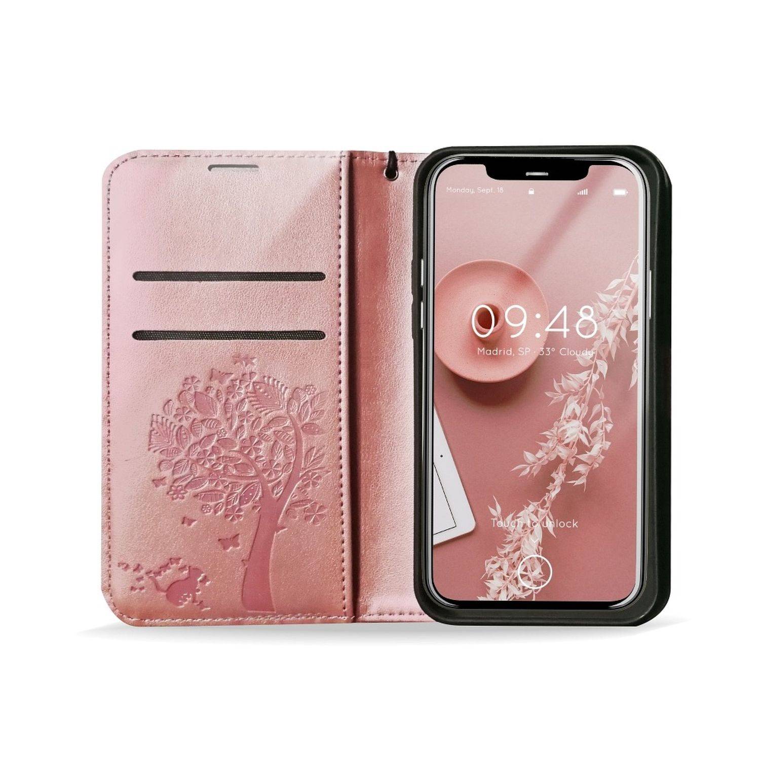 Hülle kompatibel mit Samsung Galaxy A32 5G Kunstleder Handyhülle - Handy Case Rosa