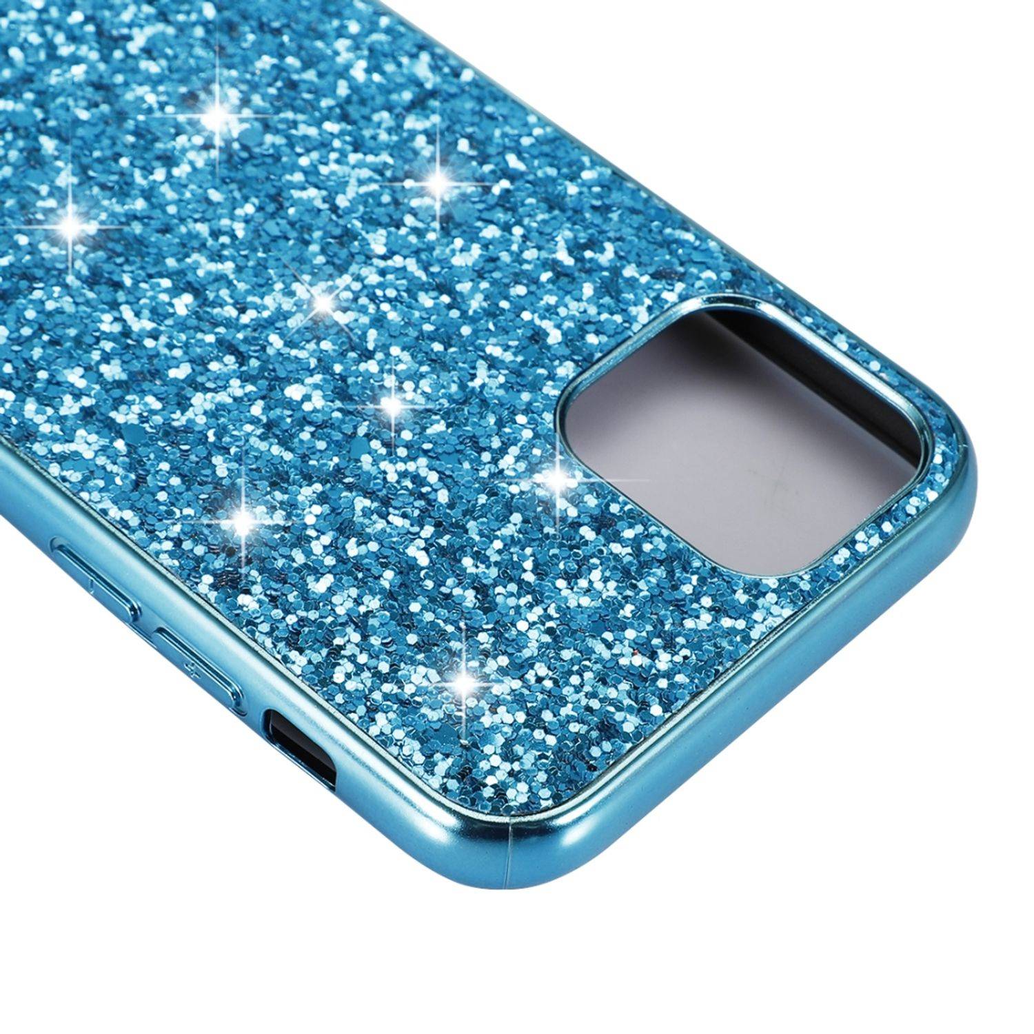 Apple iPhone 11 Pro Handyhülle Glitzer Strass Backcover Blau