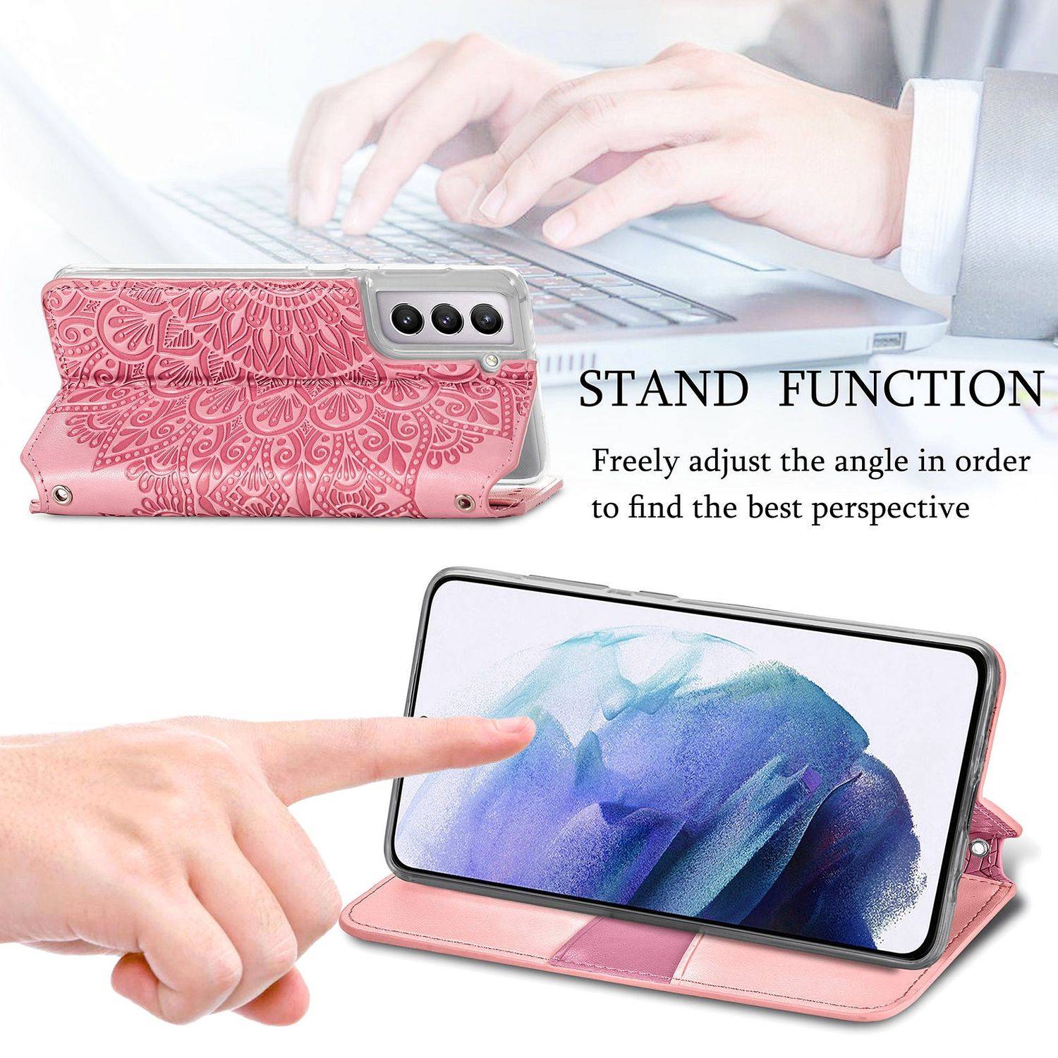 Samsung Galaxy S21 Plus Handyhülle Bookcover Rosa