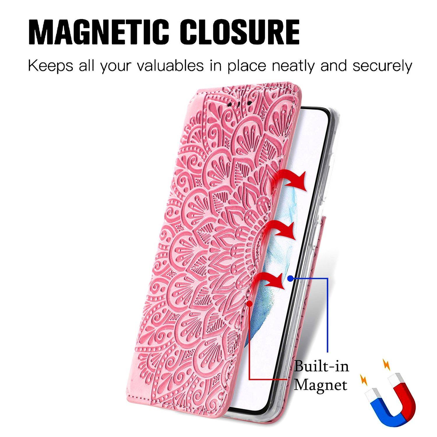 Samsung Galaxy S21 Plus Handyhülle Bookcover Rosa
