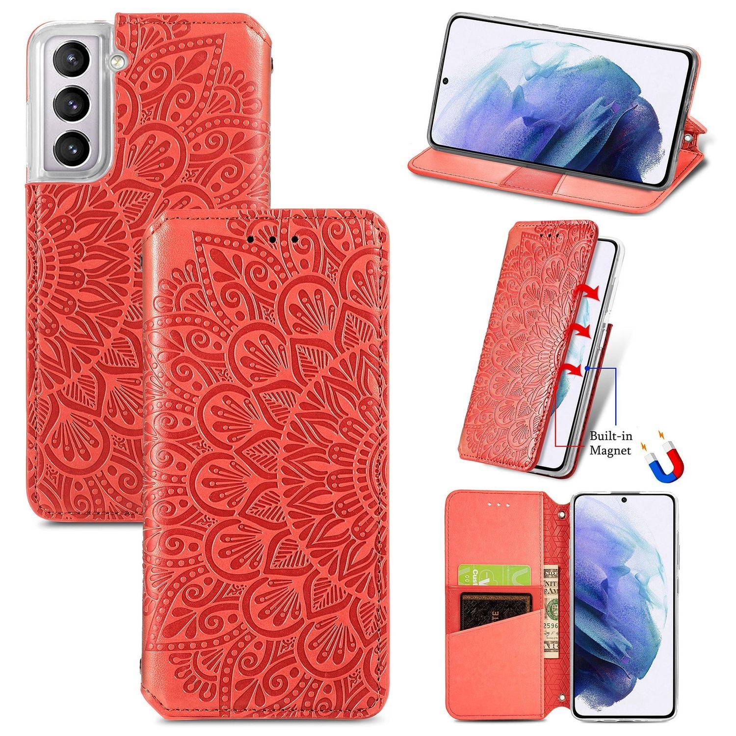 Samsung Galaxy S21 Plus Handyhülle Bookcover Rot