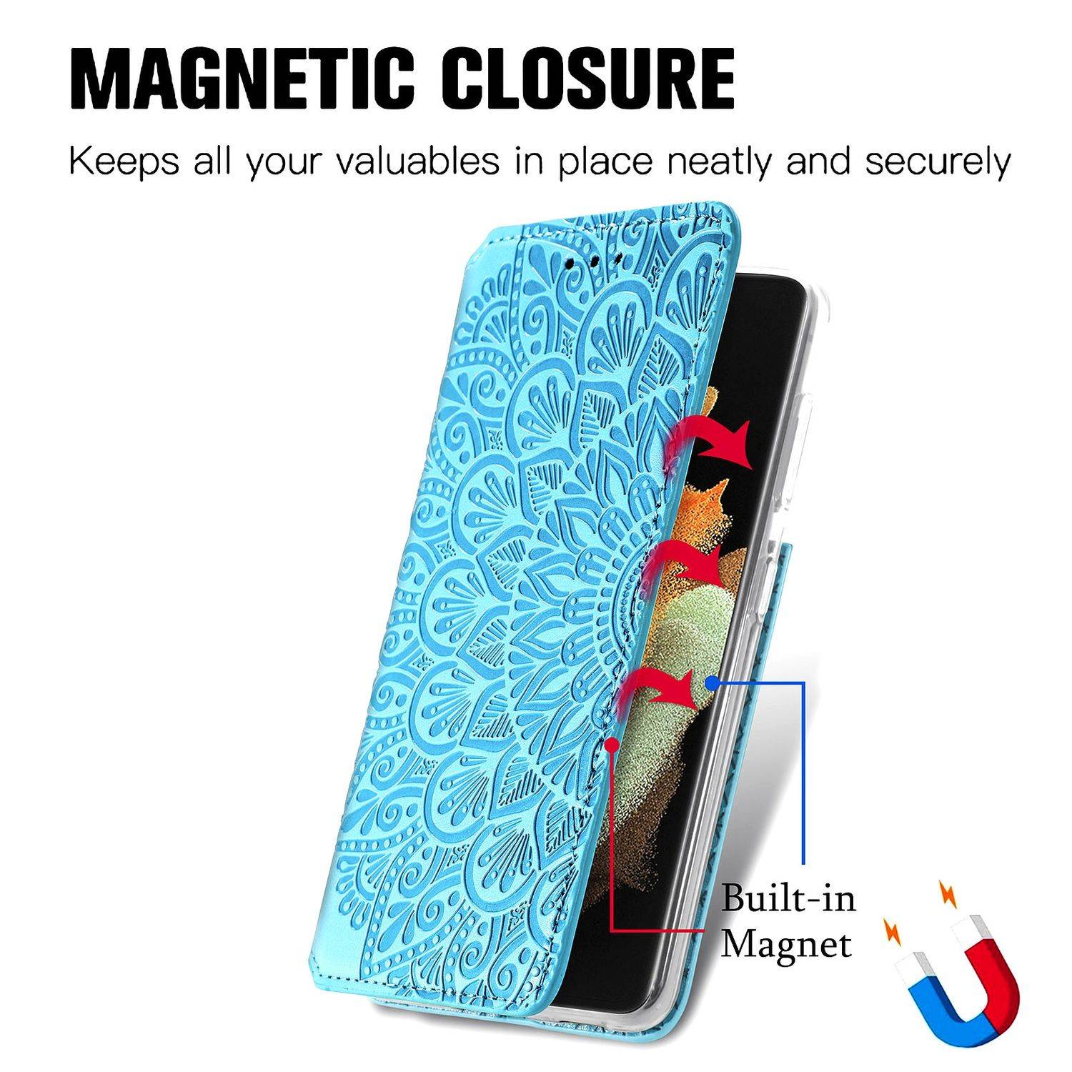 Samsung Galaxy S21 Ultra Handyhülle Bookcover Blau