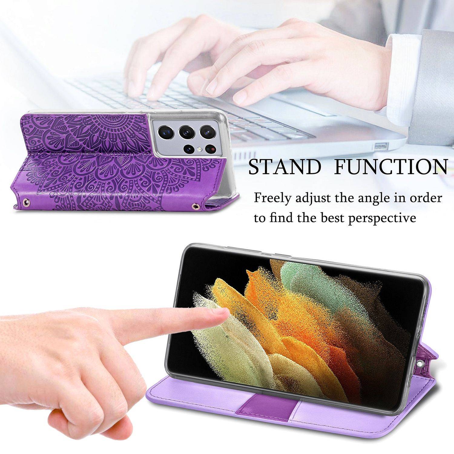 Samsung Galaxy S21 Ultra Handyhülle Bookcover Violett