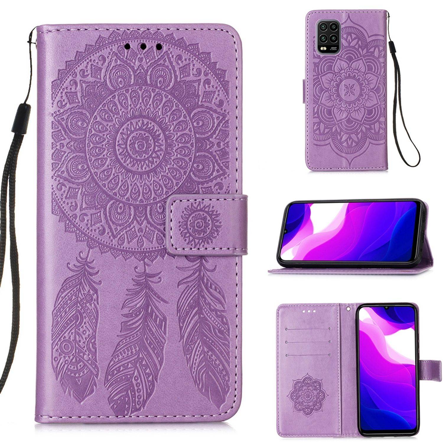 Xiaomi Mi 10 Lite 5G Handyhülle Bookcover Violett