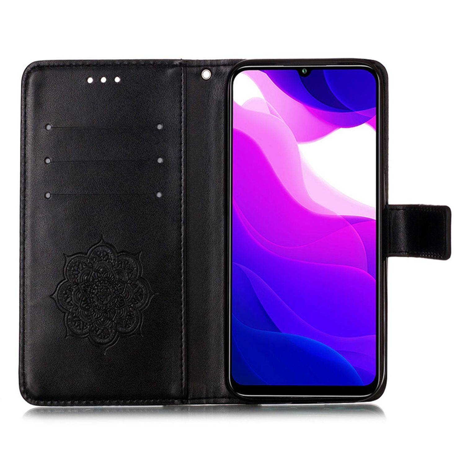 Xiaomi Mi 10 Lite 5G Handyhülle Bookcover Schwarz