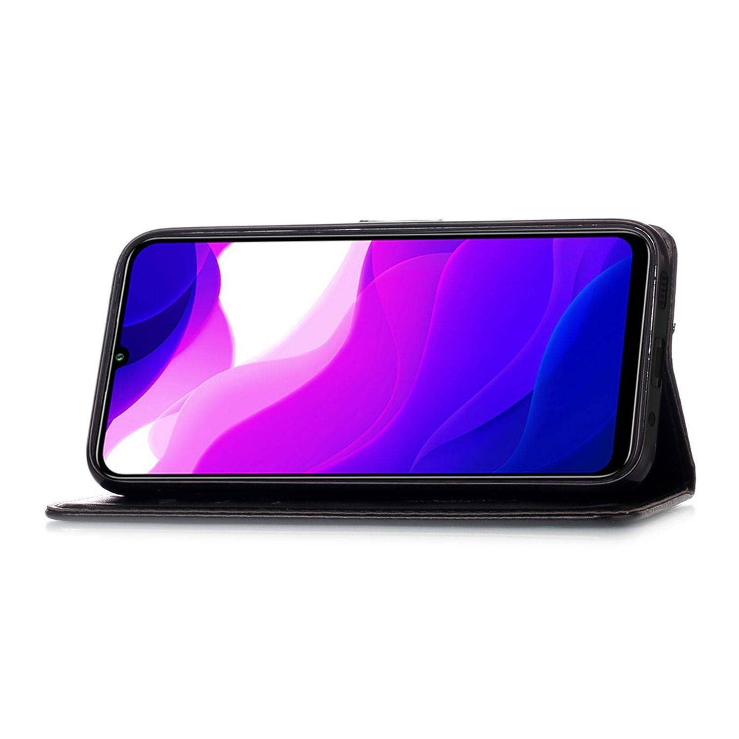 Xiaomi Mi 10 Lite 5G Handyhülle Bookcover Schwarz