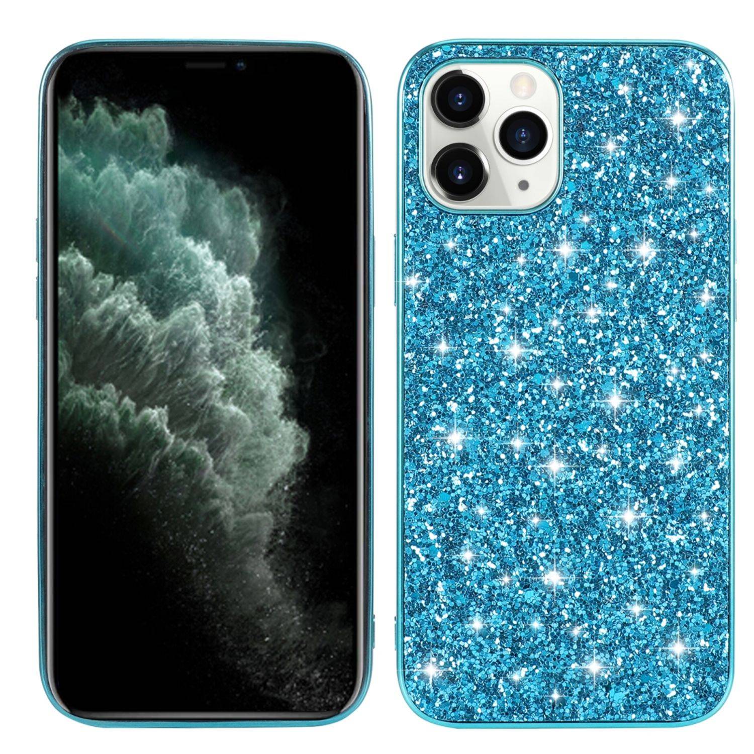 Apple iPhone 12 Mini Handyhülle Glitzer Strass Backcover Blau