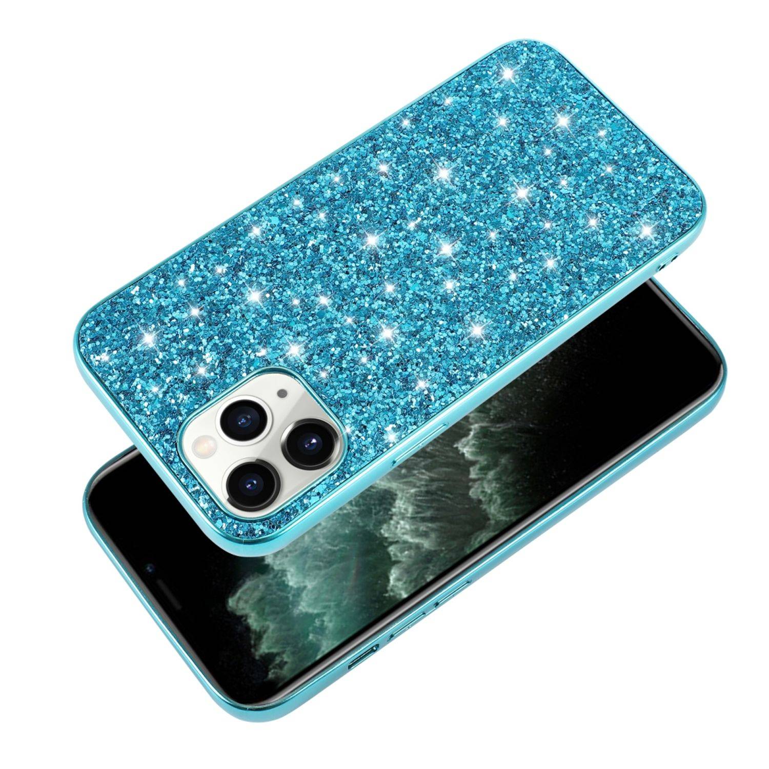 Apple iPhone 12 Pro Max Handyhülle Glitzer Strass Backcover Schwarz