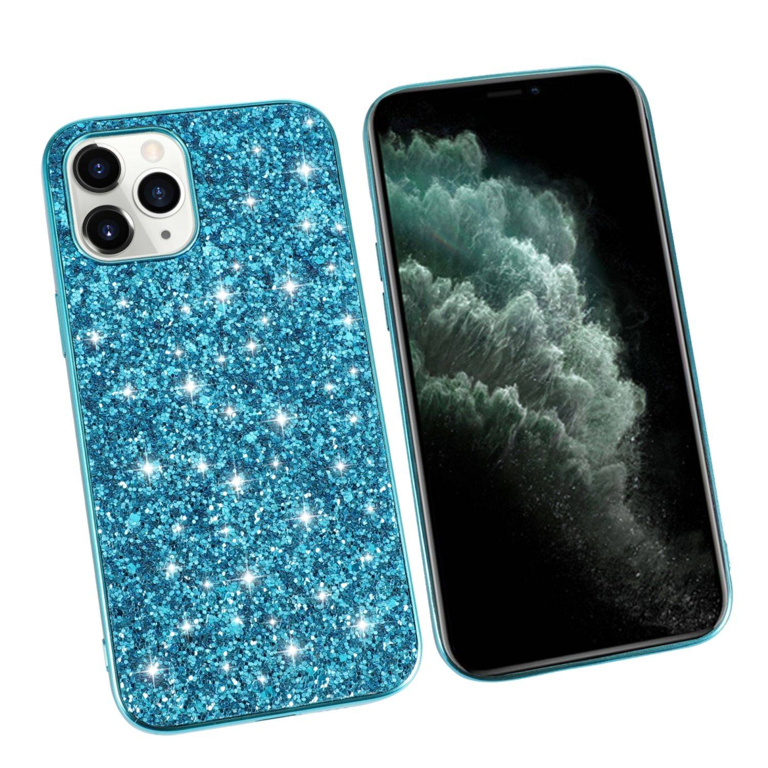 Apple iPhone 12 Pro Max Handyhülle Glitzer Strass Backcover Schwarz