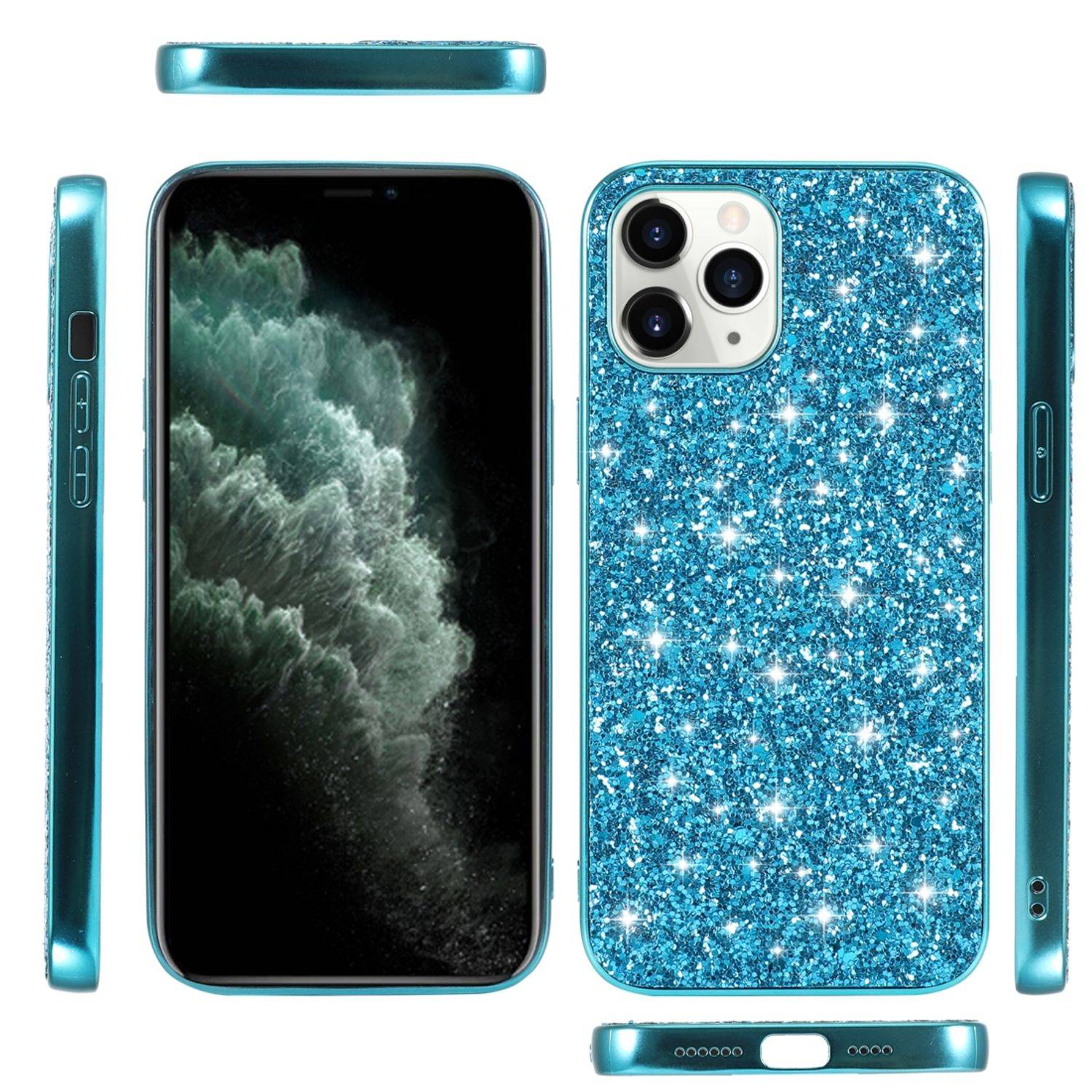 Apple iPhone 12 Pro Max Handyhülle Glitzer Strass Backcover Schwarz