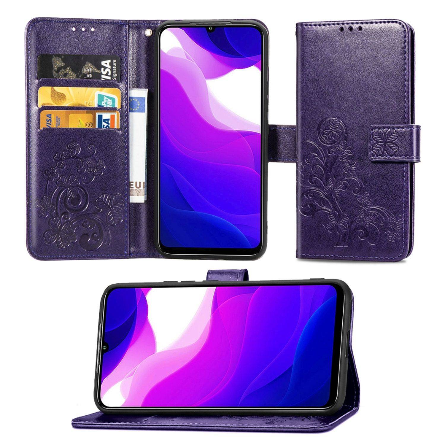 Hülle kompatibel mit Xiaomi Mi 10 Lite 5G Kunstleder Handyhülle - Handy Case Violett