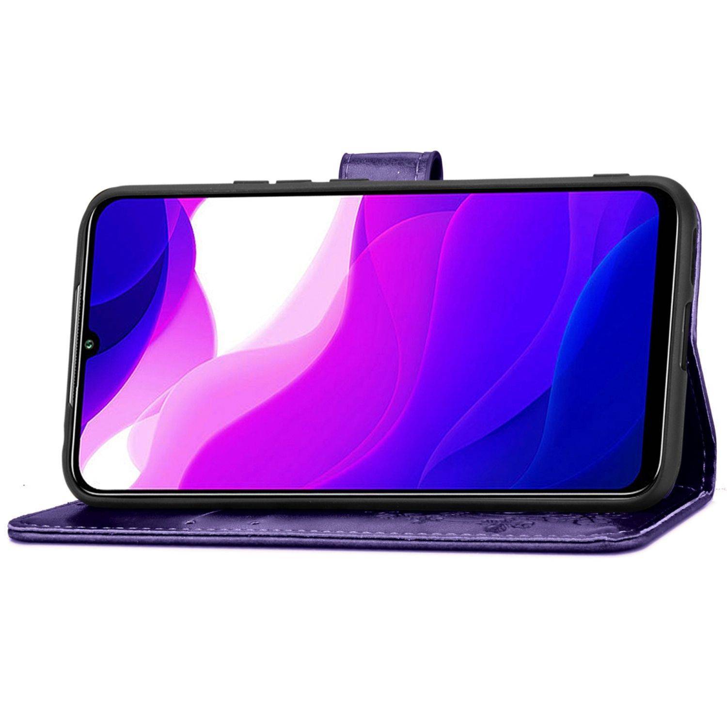 Hülle kompatibel mit Xiaomi Mi 10 Lite 5G Kunstleder Handyhülle - Handy Case Violett