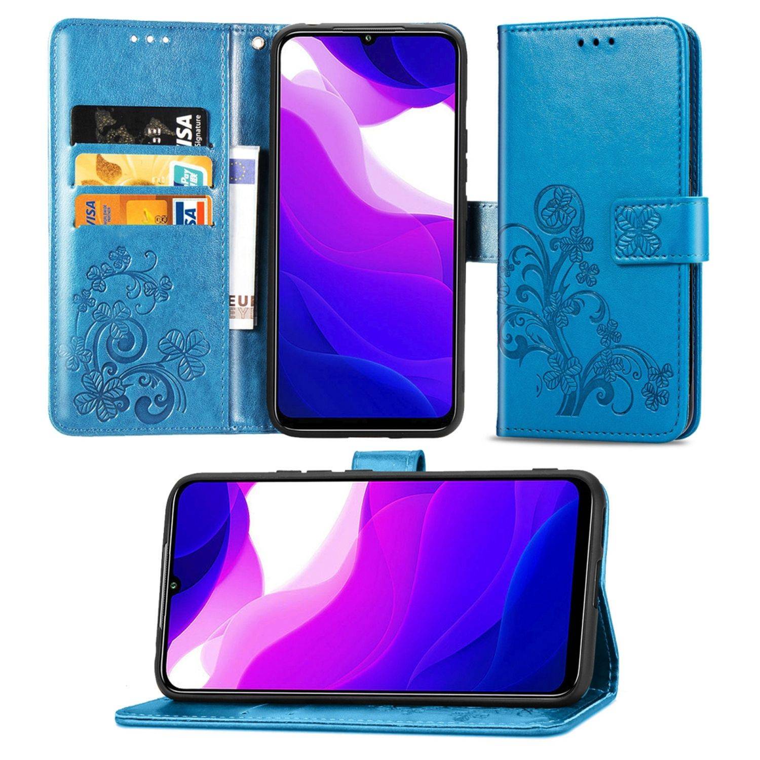 Xiaomi Mi 10 Lite 5G Handyhülle Bookcover Blau