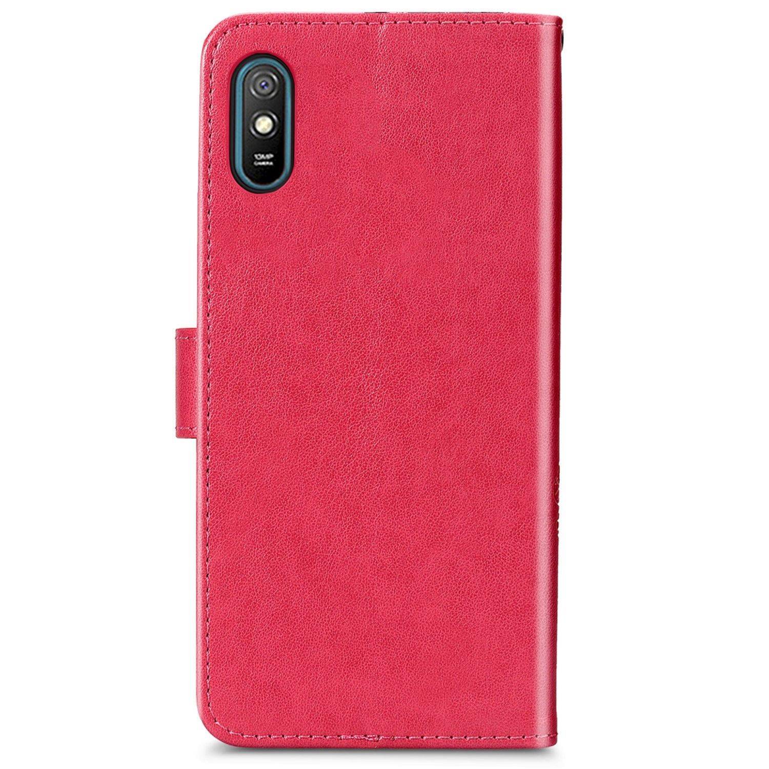 Hülle kompatibel mit Xiaomi Redmi 9A Kunstleder Handyhülle - Handy Case Rosa