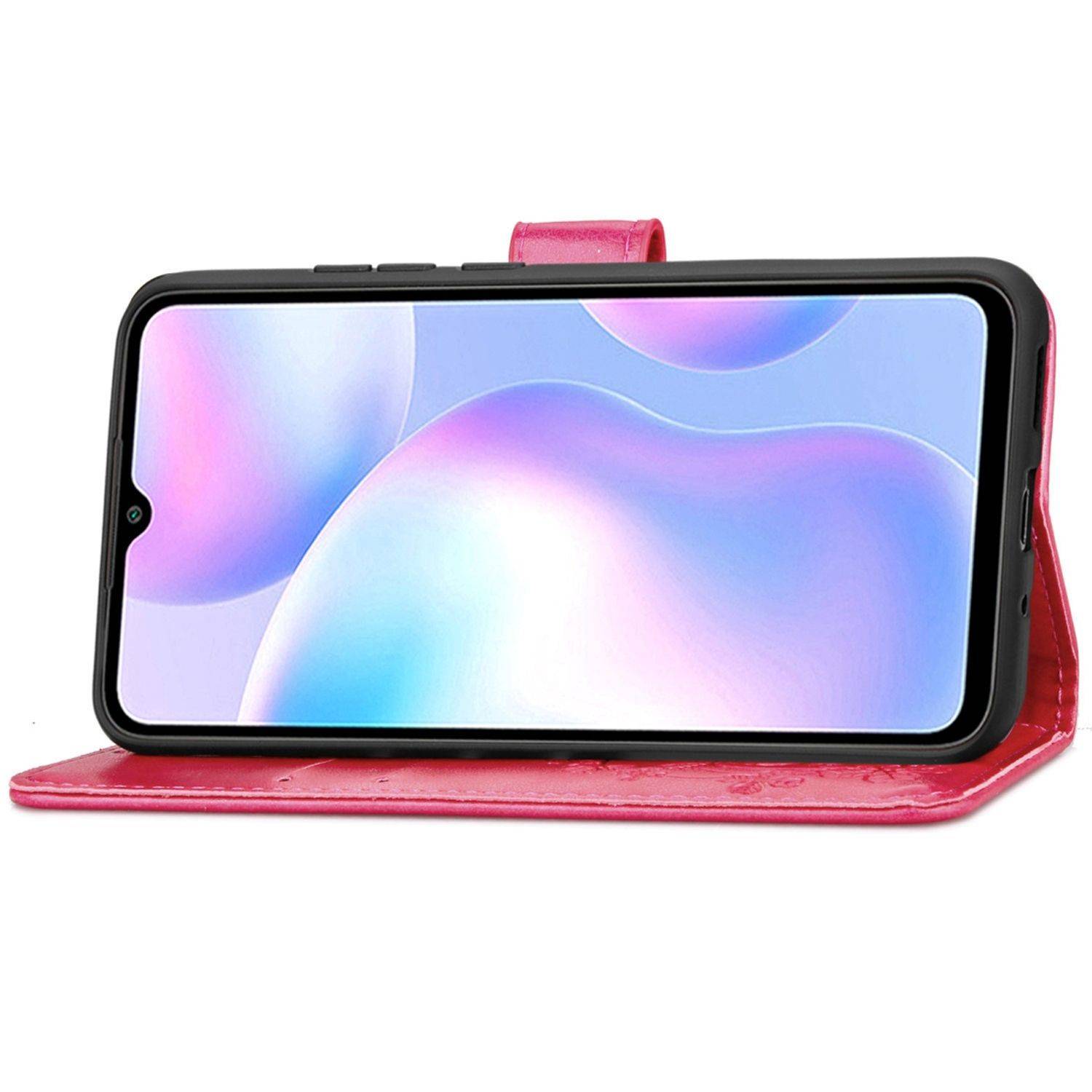 Hülle kompatibel mit Xiaomi Redmi 9A Kunstleder Handyhülle - Handy Case Rosa