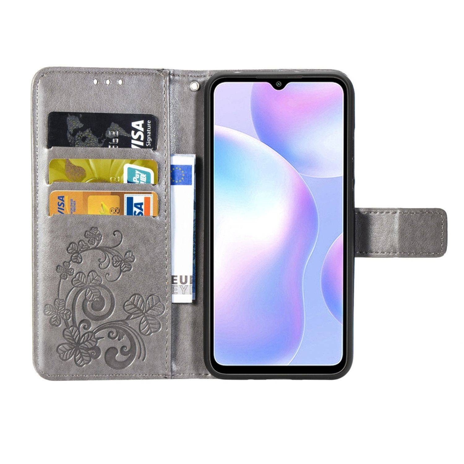 Xiaomi Redmi 9A Handyhülle Bookcover Grau
