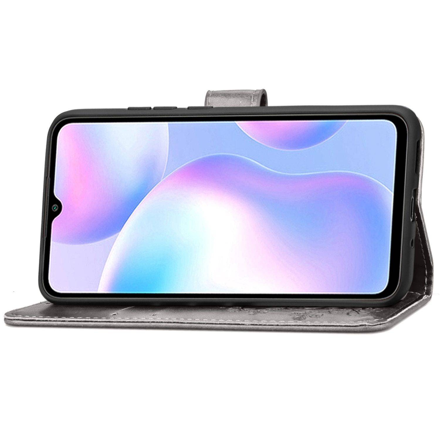 Xiaomi Redmi 9A Handyhülle Bookcover Grau