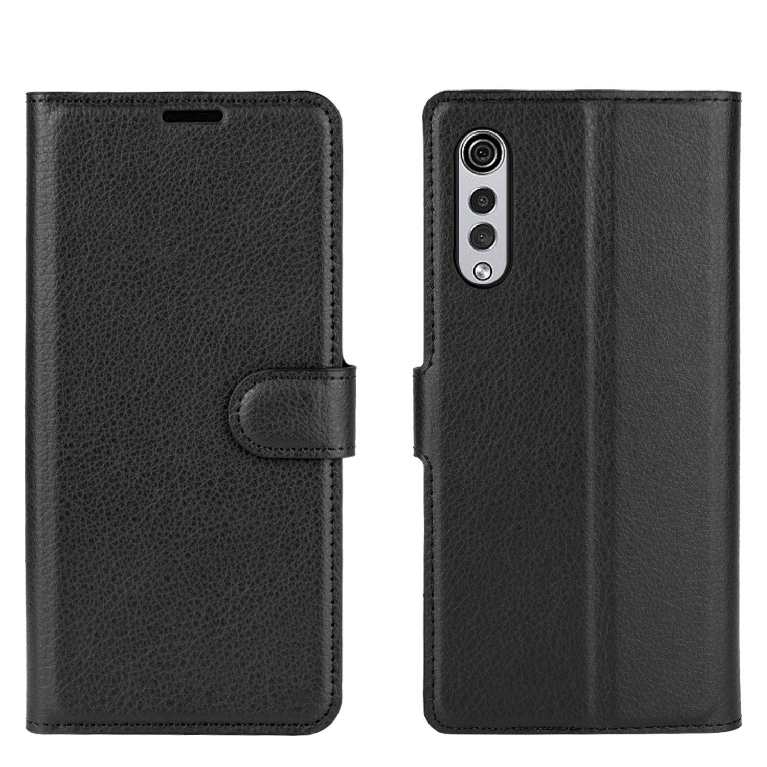 Hülle kompatibel mit LG Velvet Kunstleder Handyhülle - Handy Case Schwarz