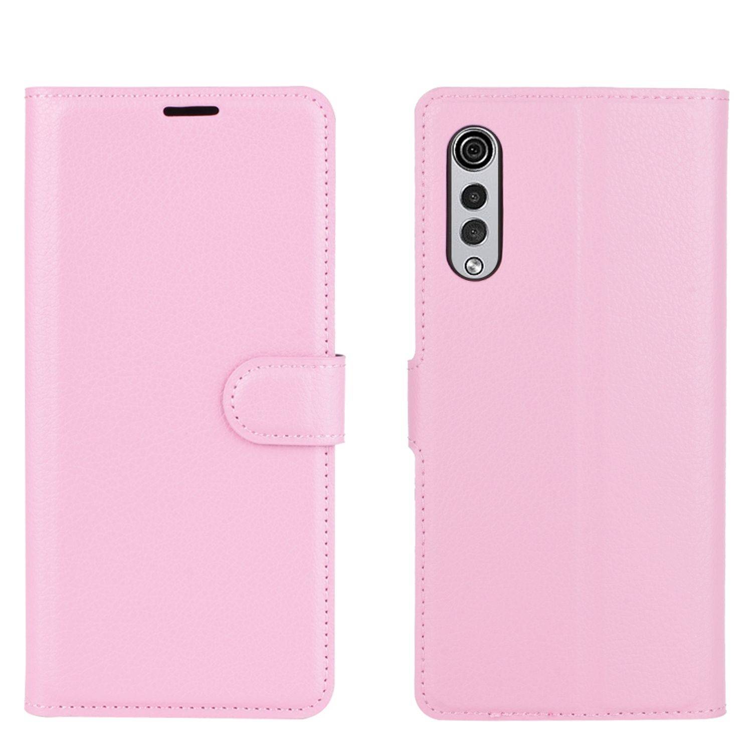 Hülle kompatibel mit LG Velvet Kunstleder Handyhülle - Handy Case Rosa