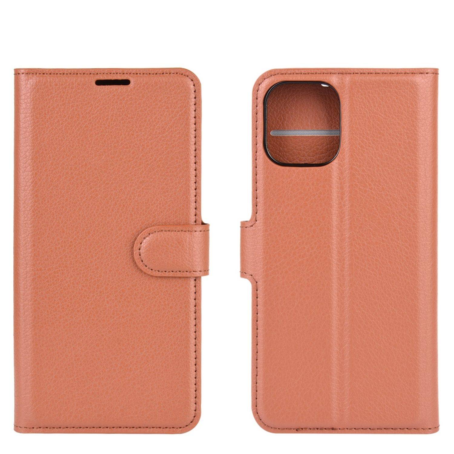 Apple iPhone 12 Mini Handyhülle Bookcover Braun