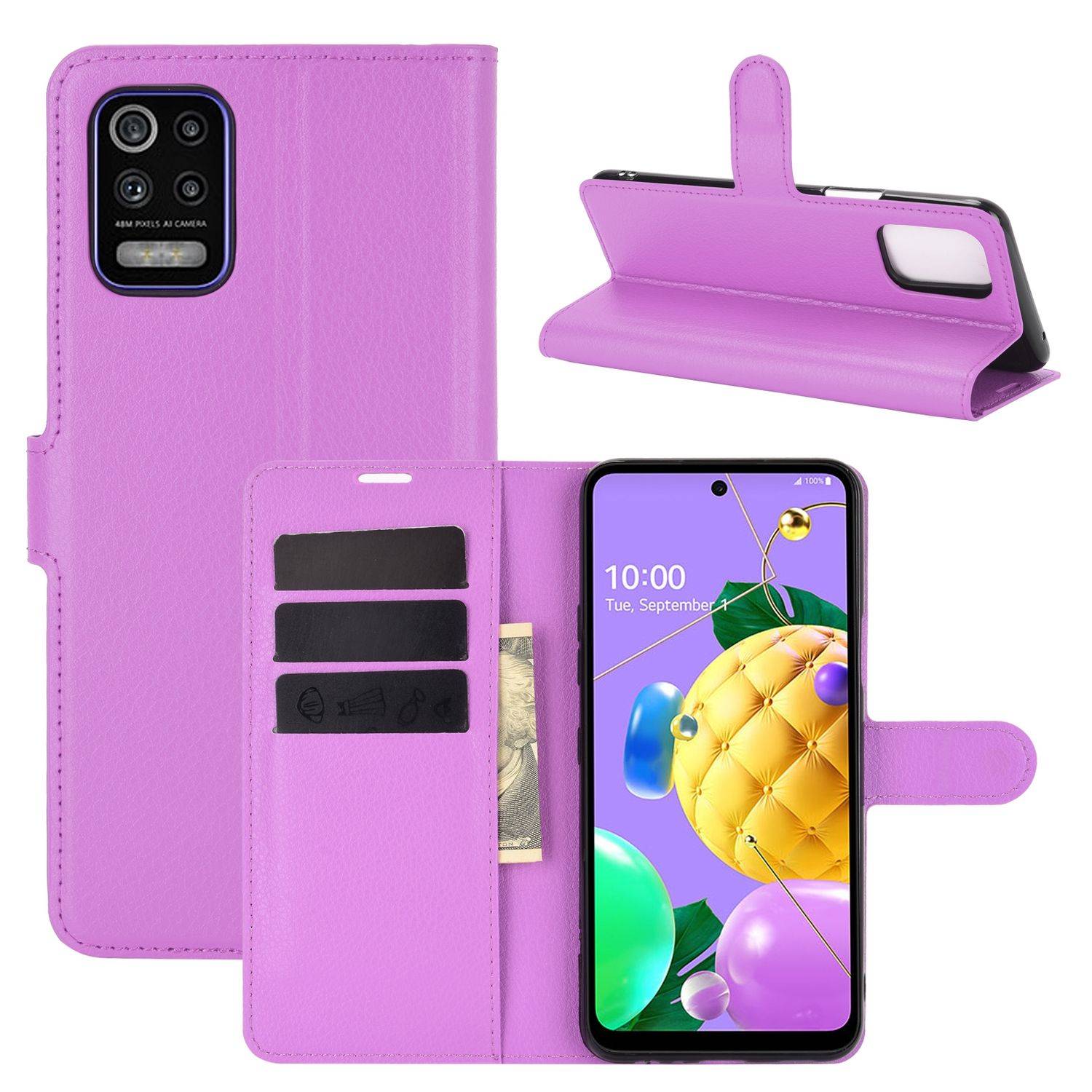 LG K52 Handyhülle Bookcover Violett