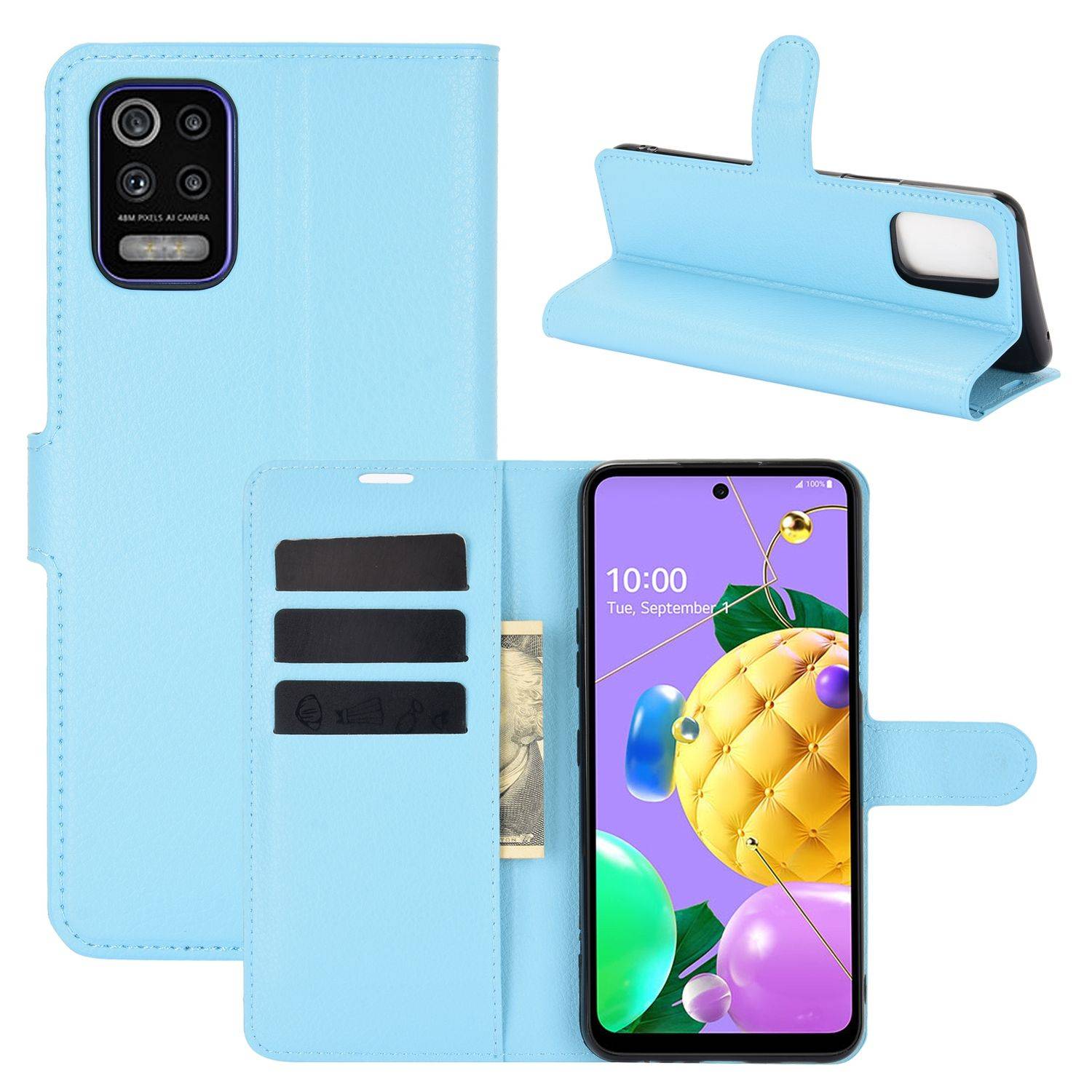 LG K52 Handyhülle Bookcover Blau