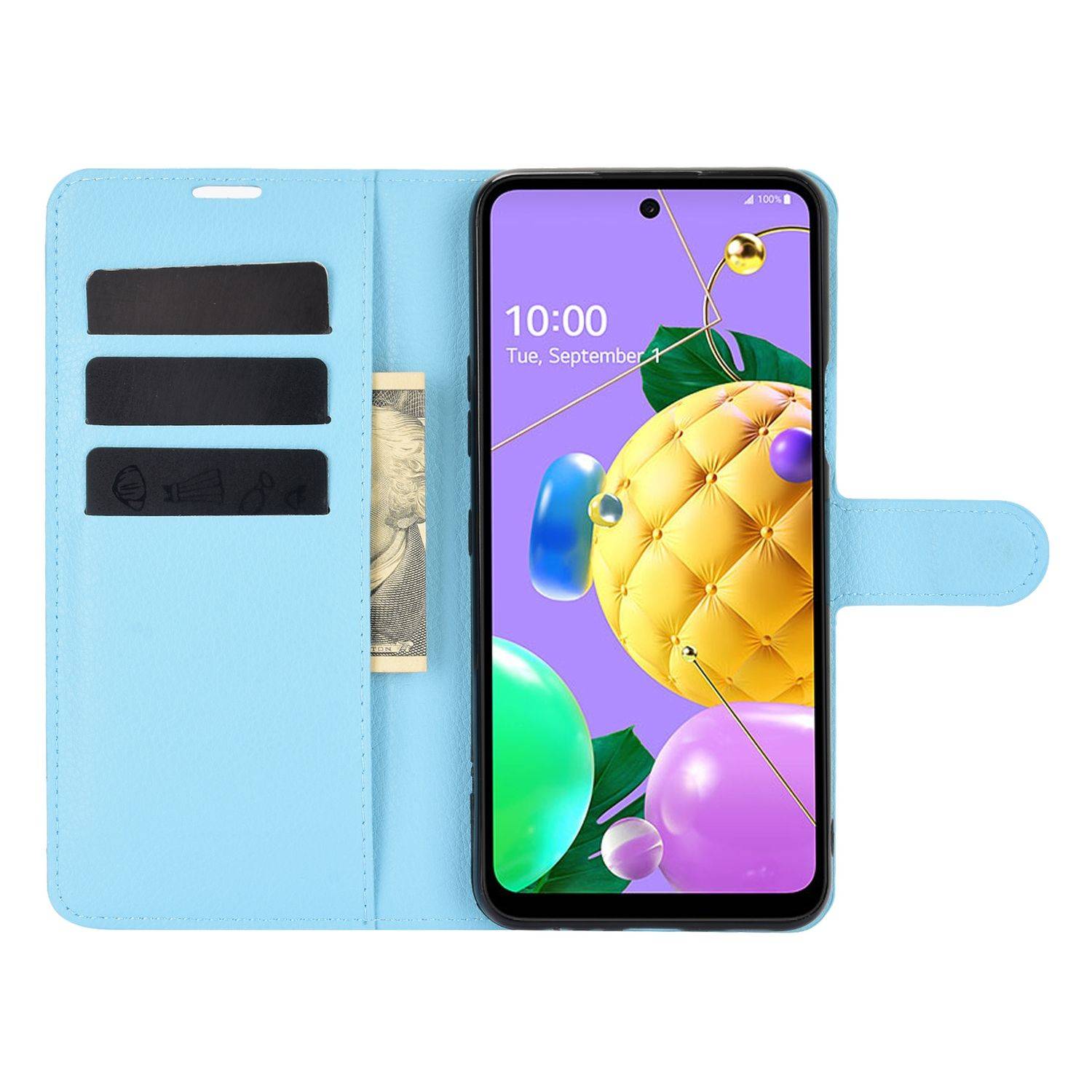 LG K52 Handyhülle Bookcover Blau