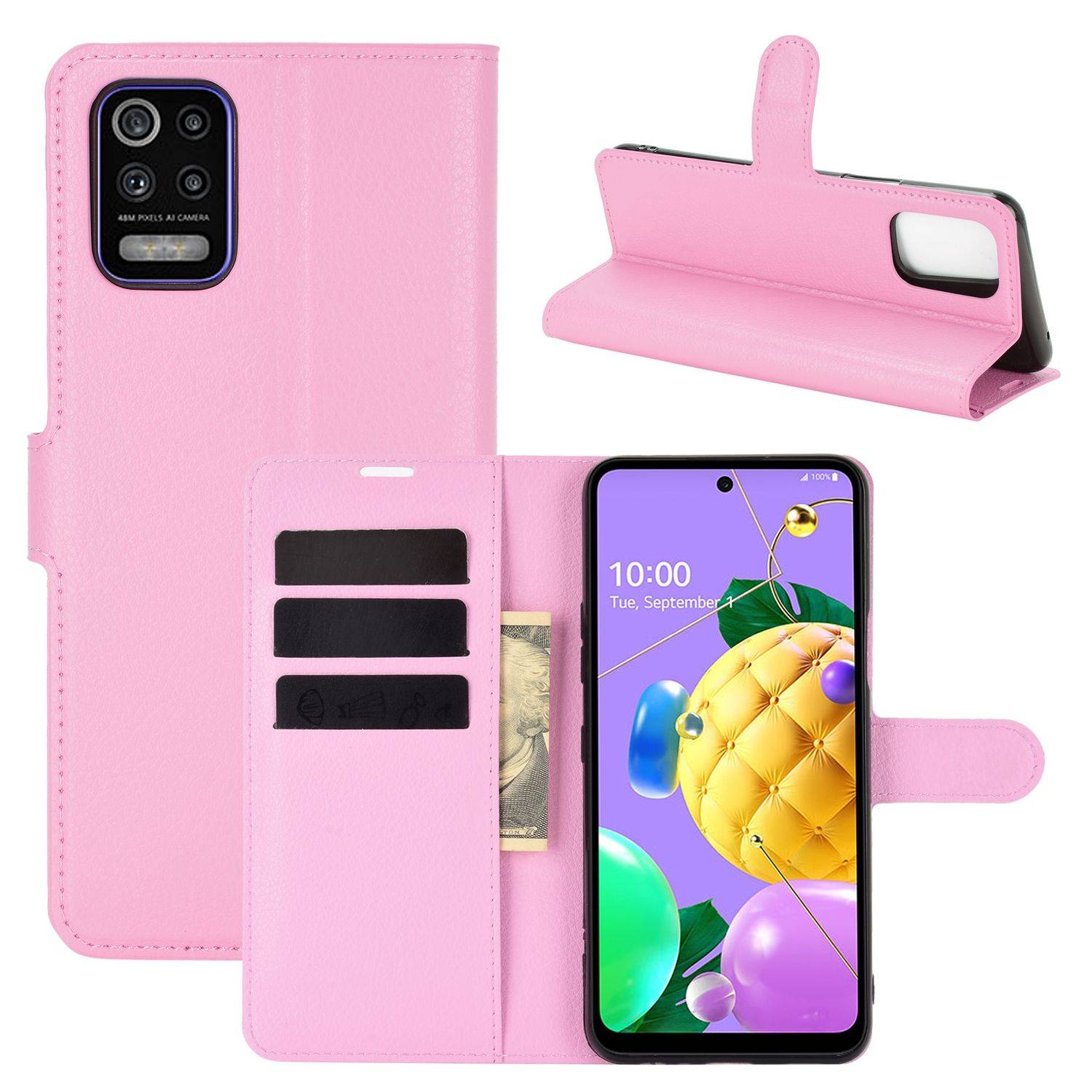 LG K52 Handyhülle Bookcover Rosa