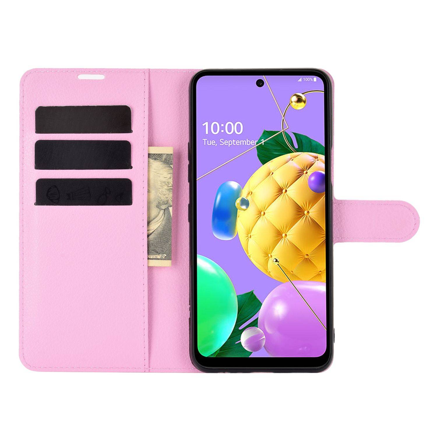 LG K52 Handyhülle Bookcover Rosa