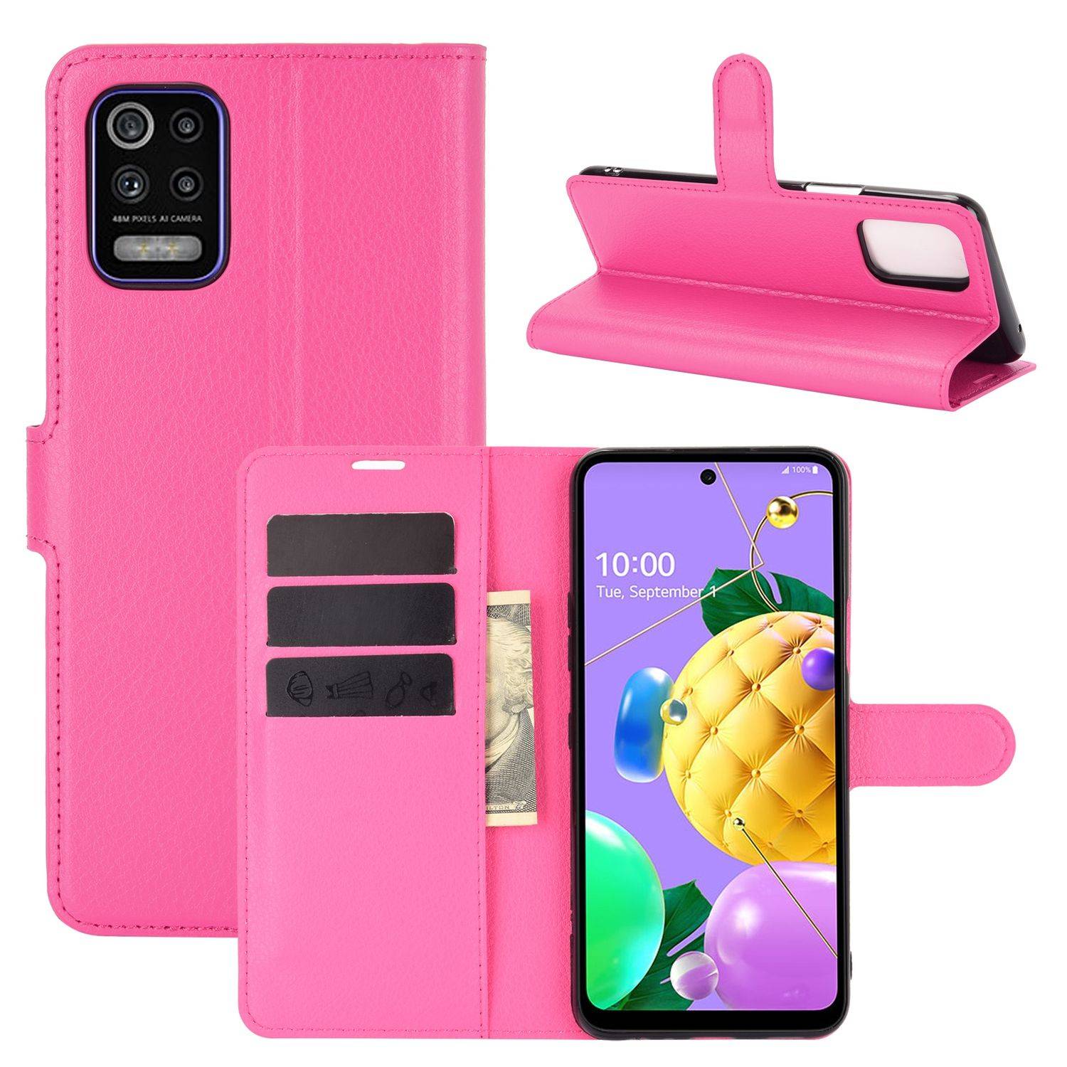 LG K52 Handyhülle Bookcover Rosa