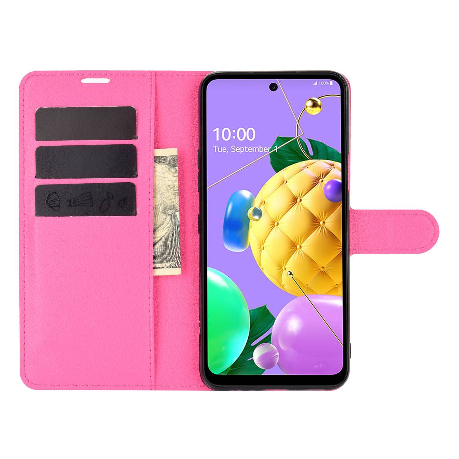 LG K52 Handyhülle Bookcover Rosa