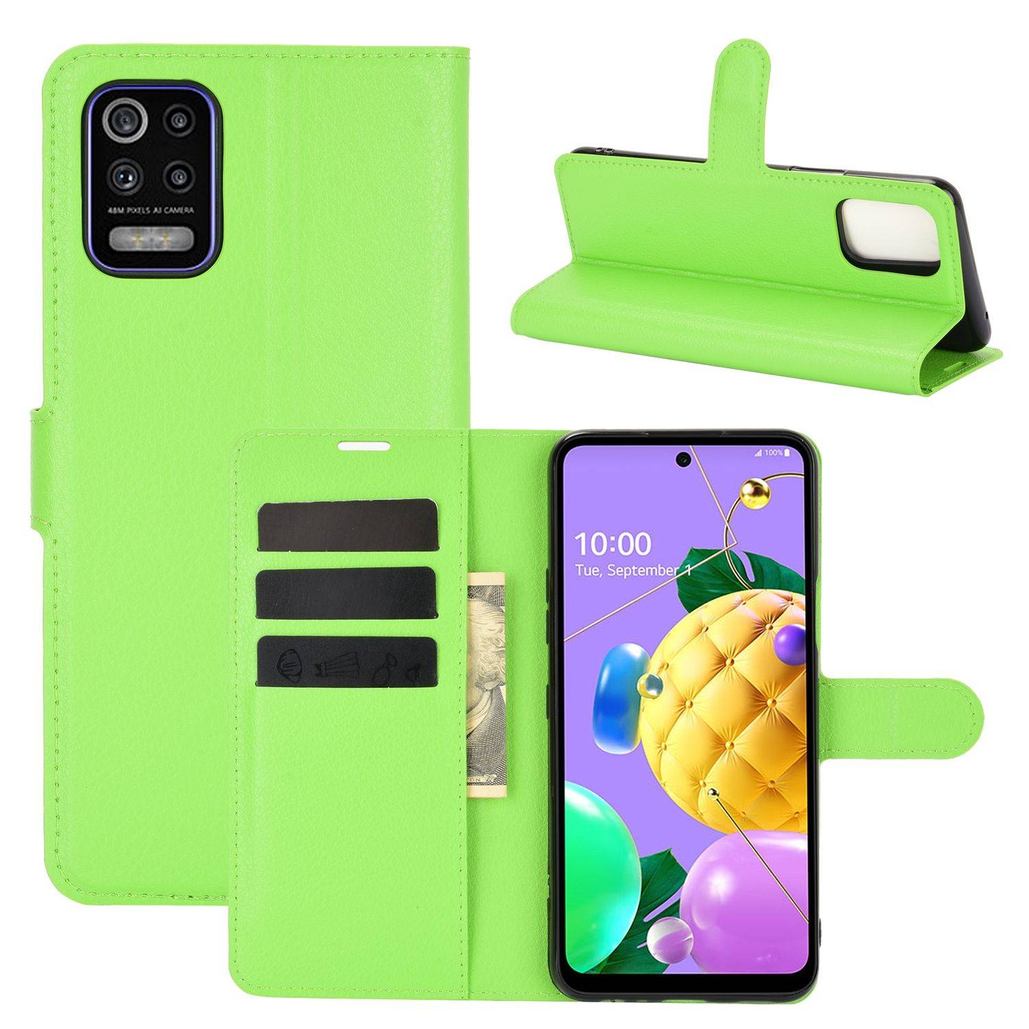 LG K52 Handyhülle Bookcover Grün