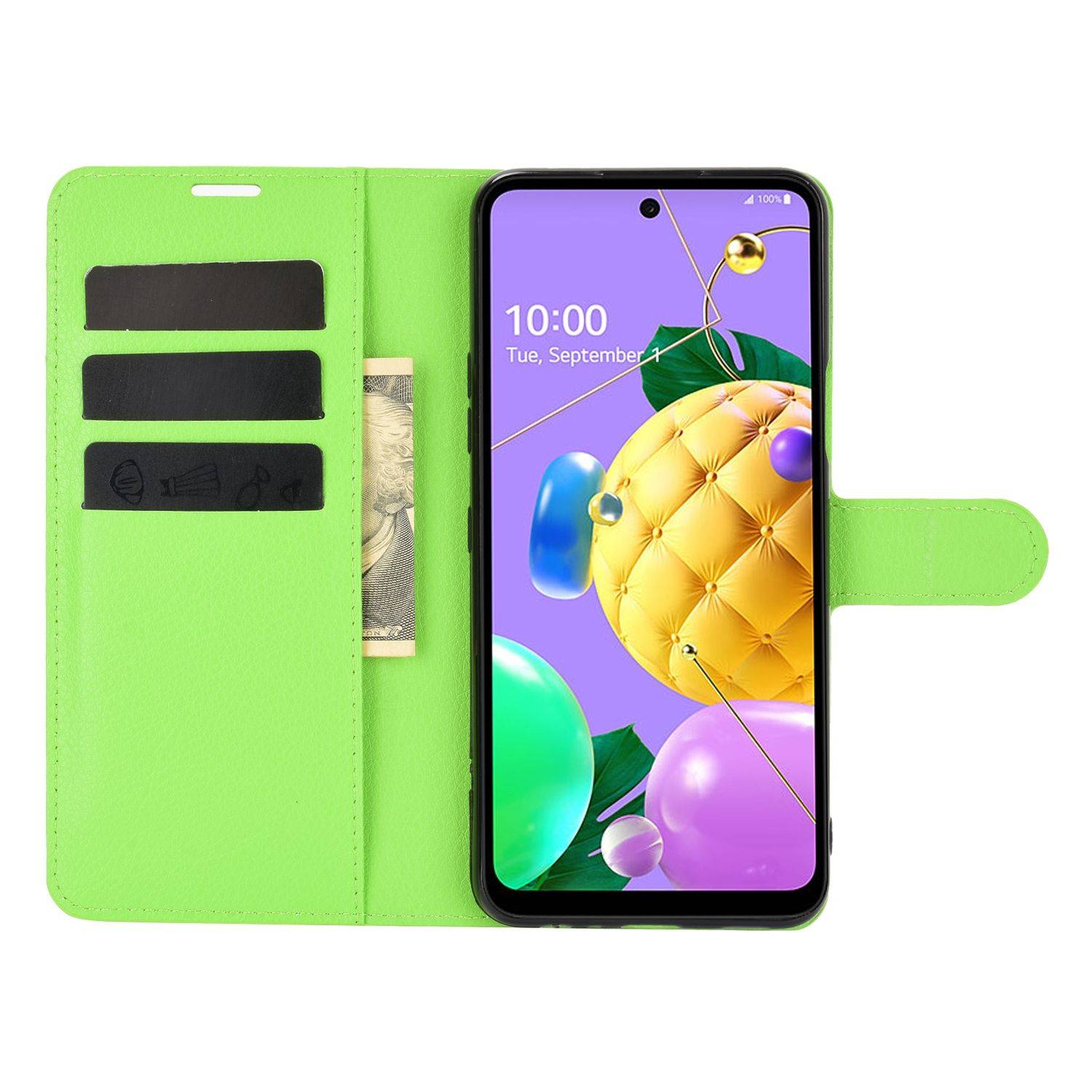 LG K52 Handyhülle Bookcover Grün