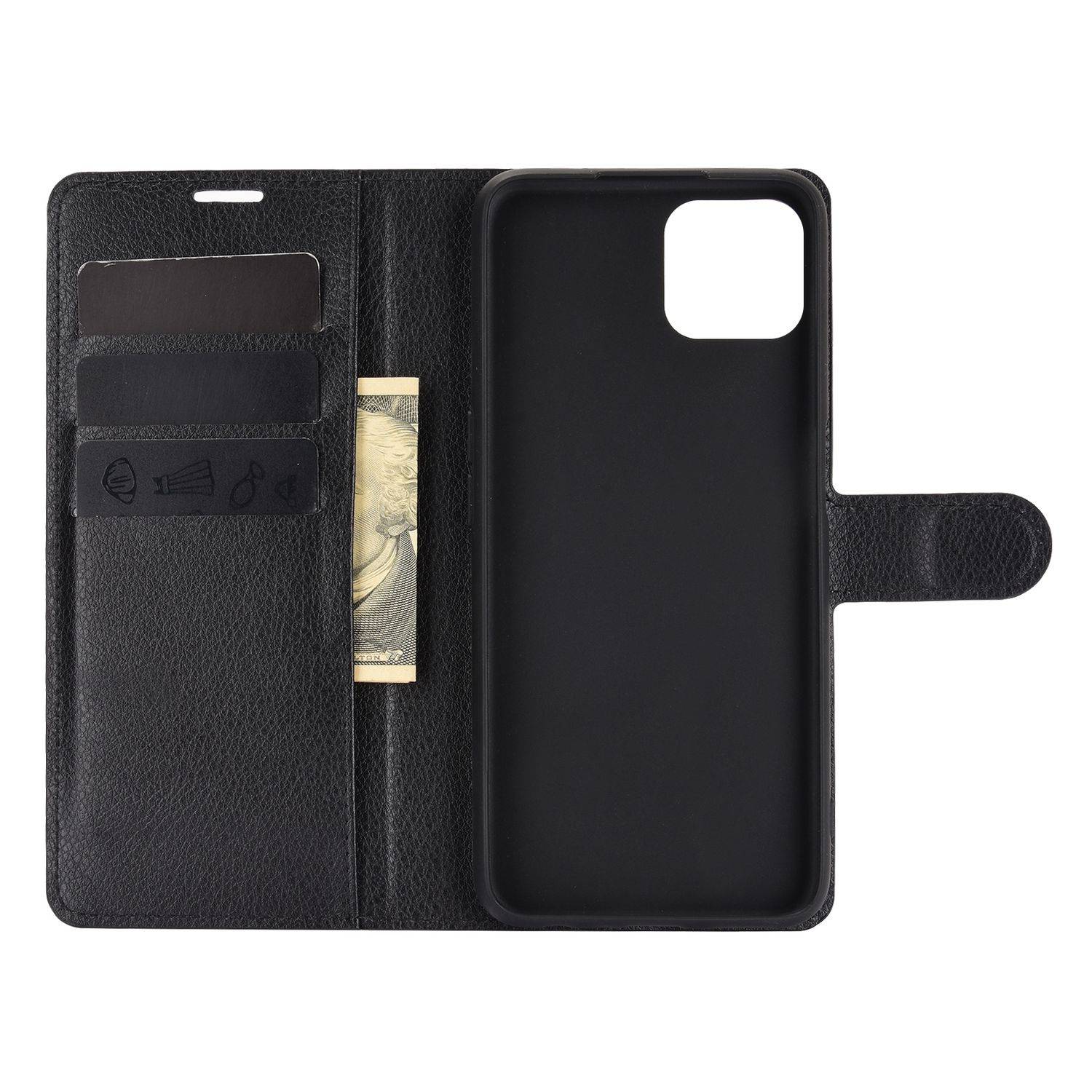 Oppo A72 / A73 Handyhülle Bookcover Schwarz