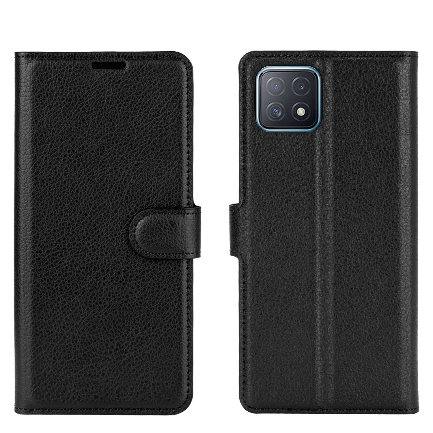 Oppo A72 / A73 Handyhülle Bookcover Schwarz