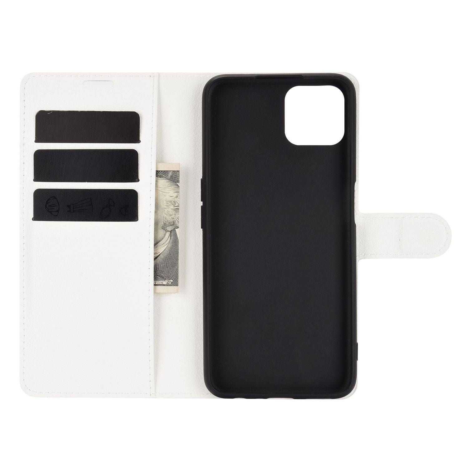 Oppo A72 / A73 Handyhülle Bookcover Weiß