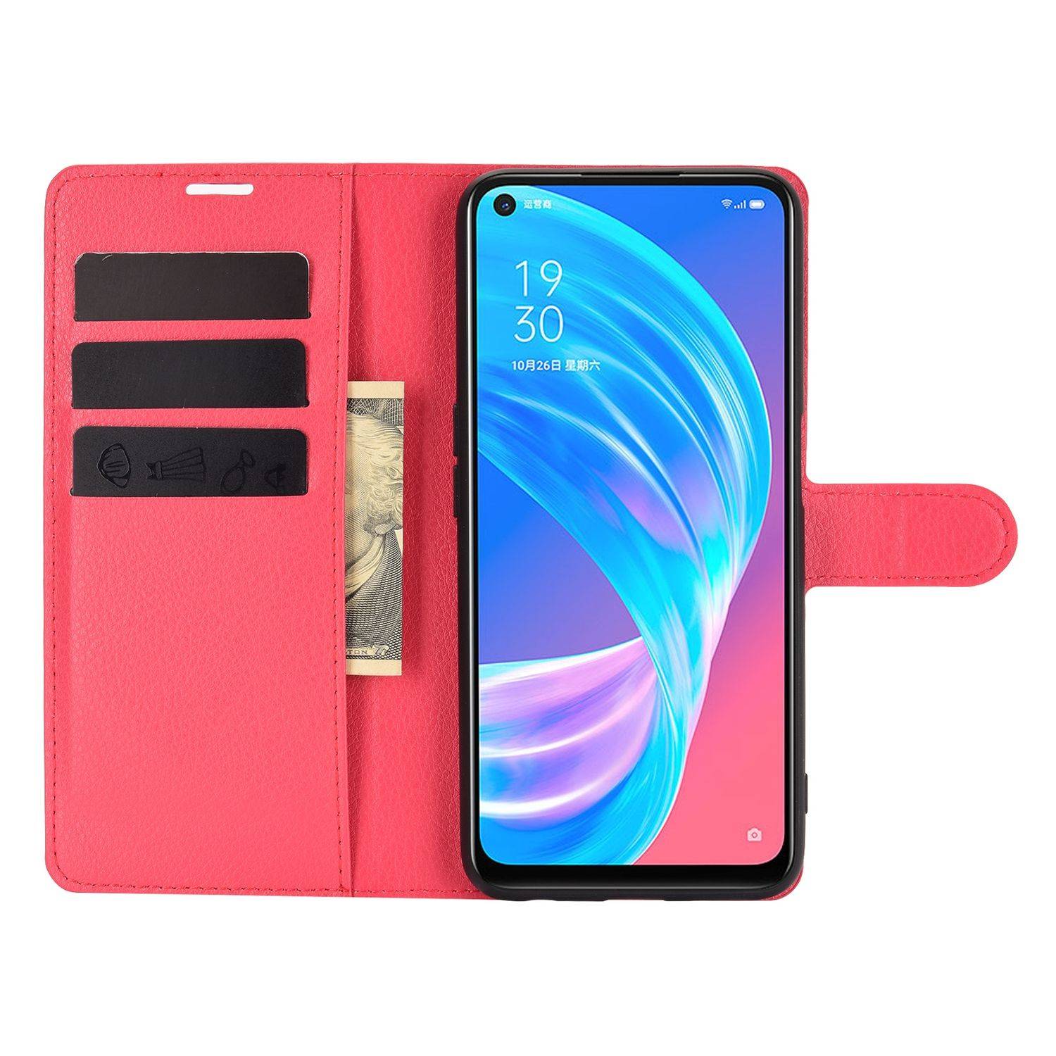 Oppo A72 / A73 Handyhülle Bookcover Rot