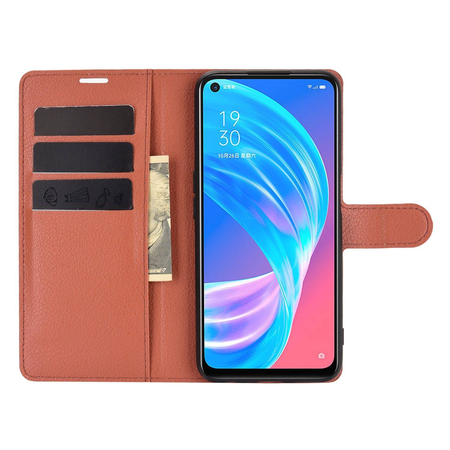 Oppo A72 / A73 Handyhülle Bookcover Braun