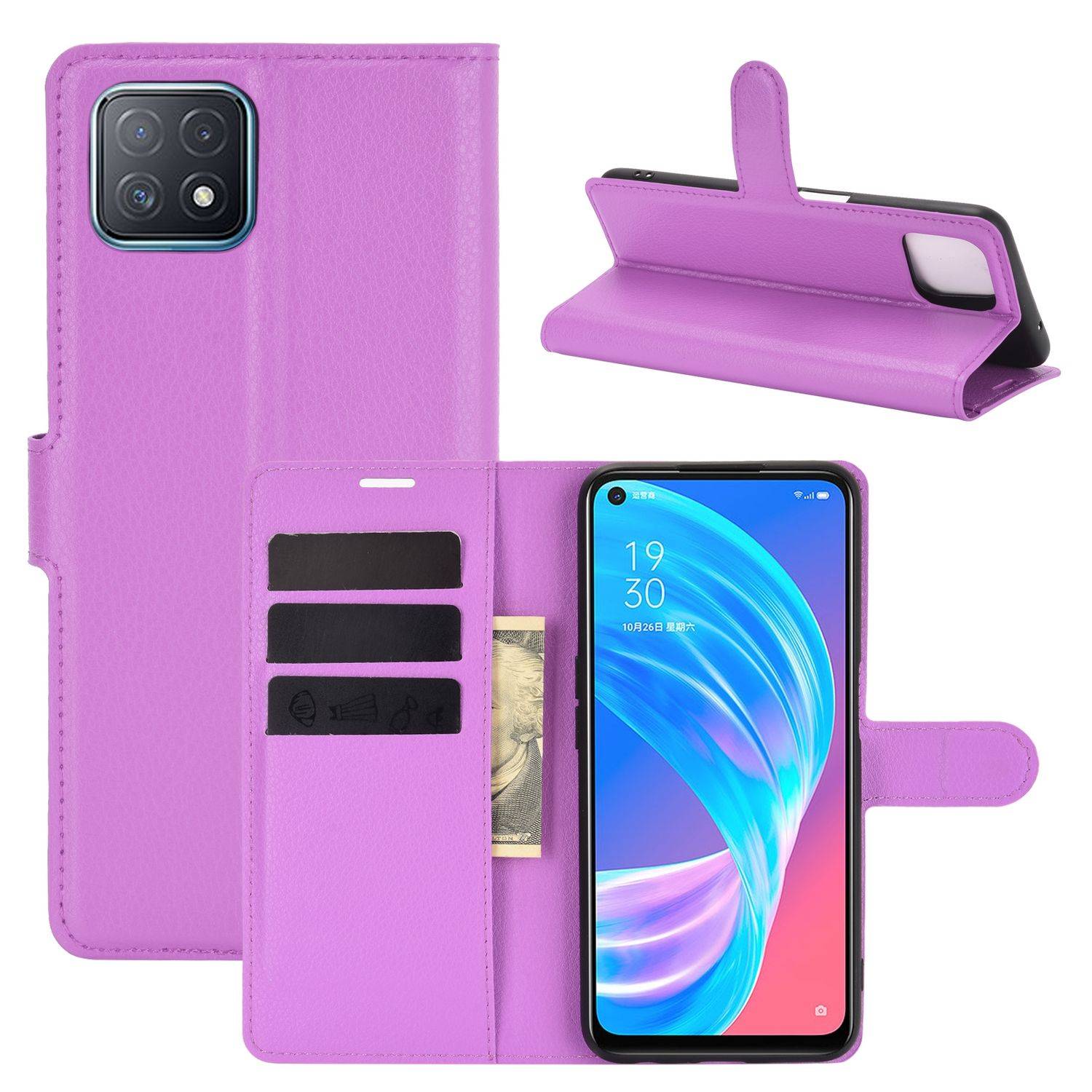 Oppo A72 / A73 Handyhülle Bookcover Violett