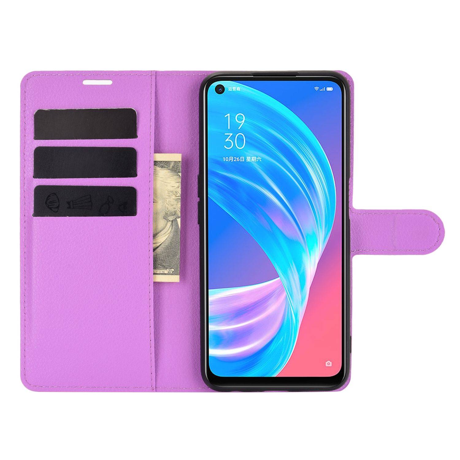 Oppo A72 / A73 Handyhülle Bookcover Violett