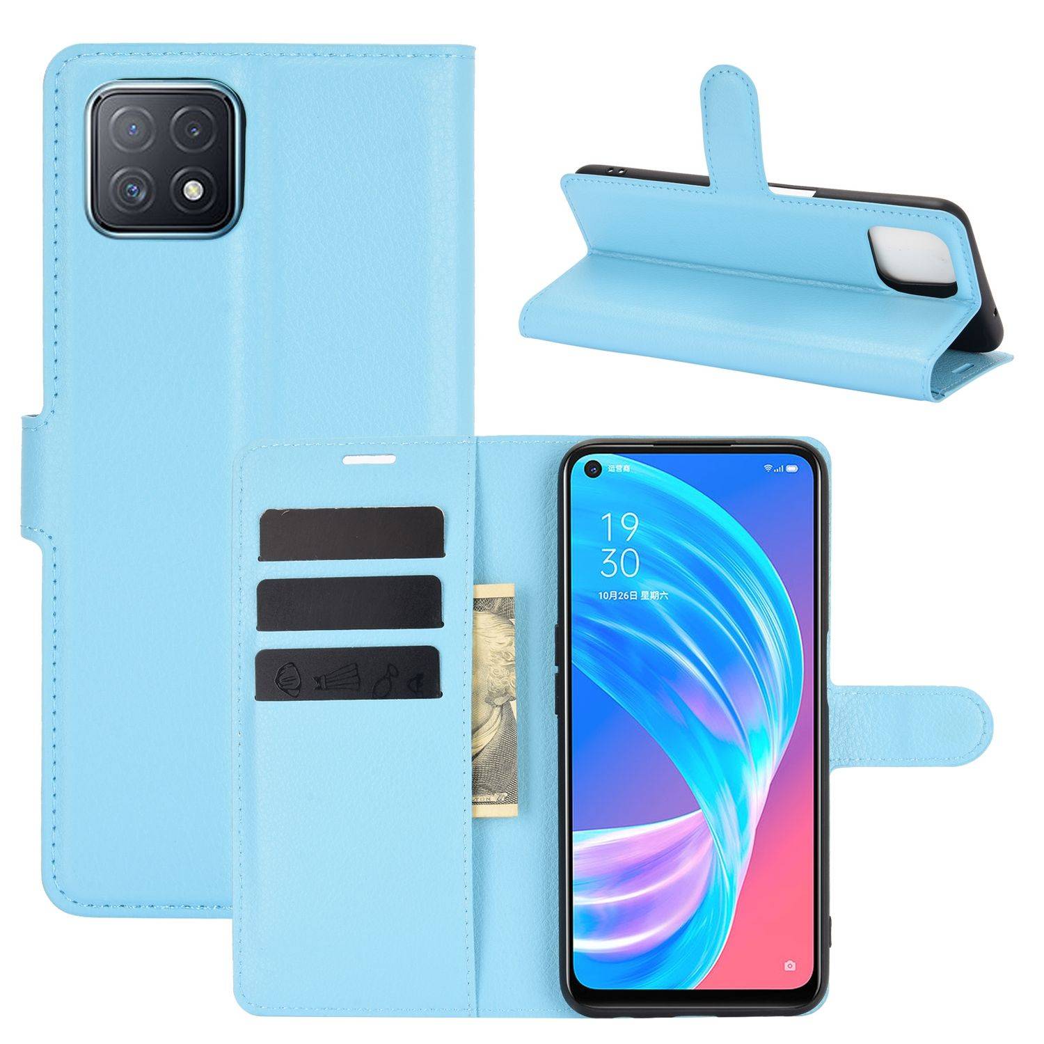 Oppo A72 / A73 Handyhülle Bookcover Blau