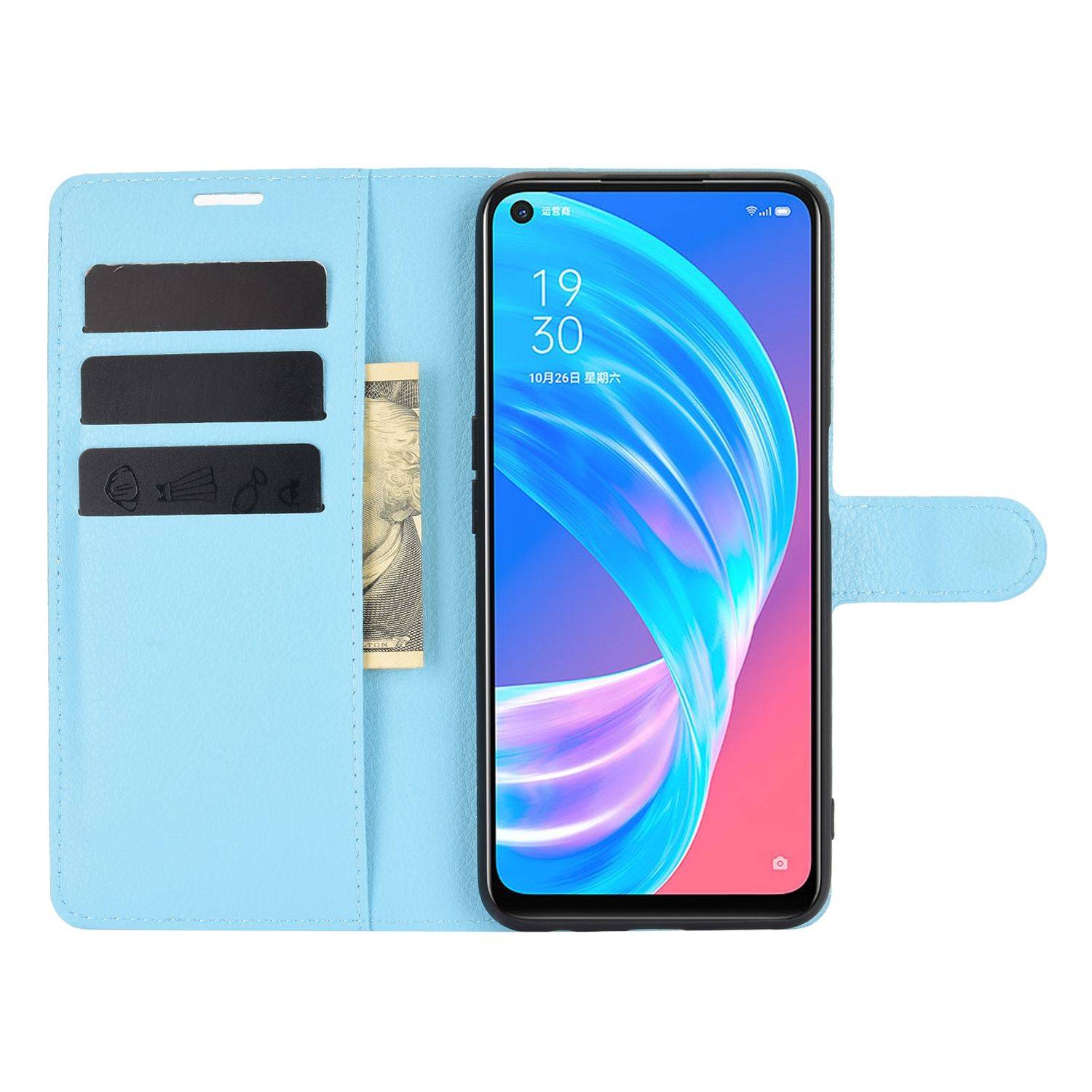 Oppo A72 / A73 Handyhülle Bookcover Blau