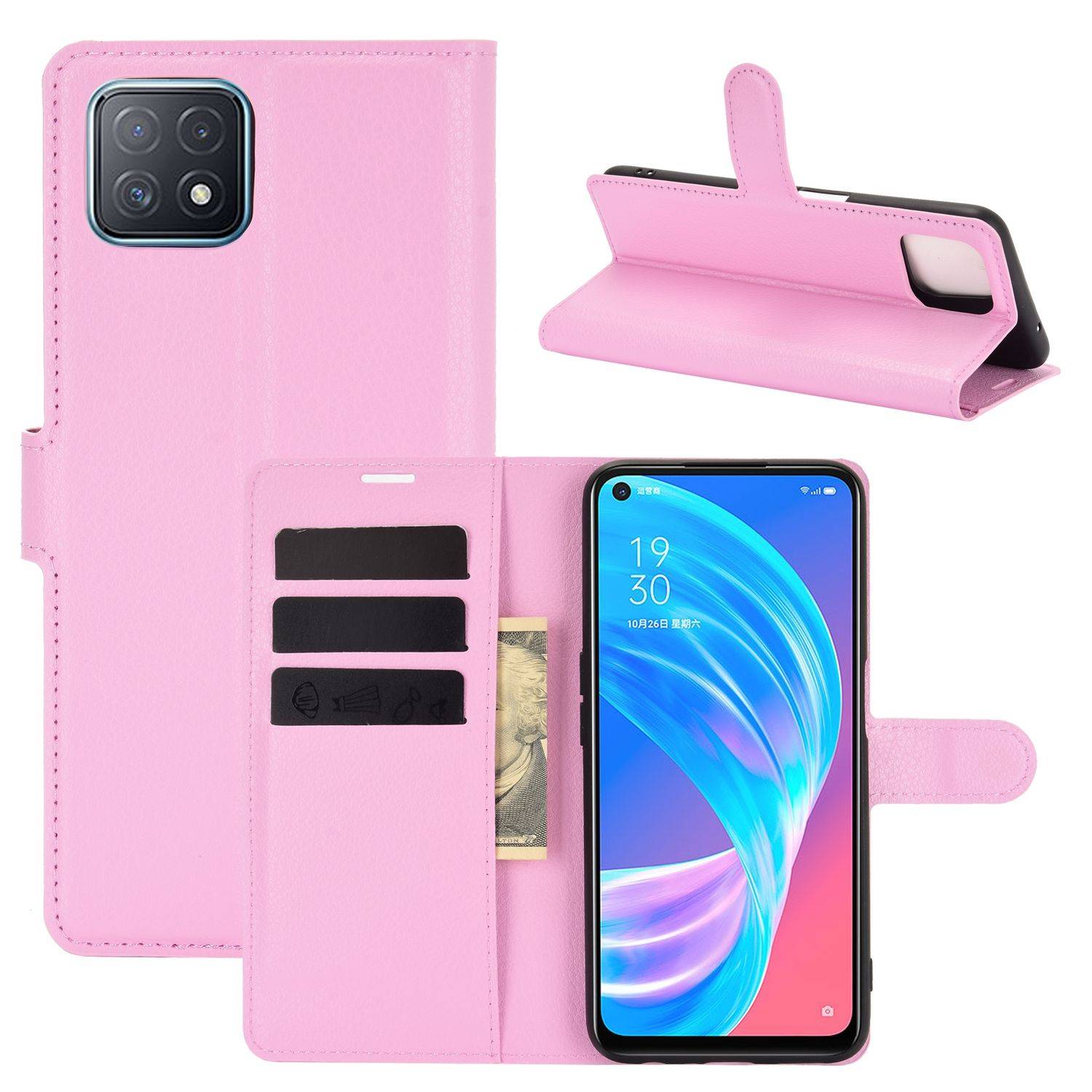 Oppo A72 / A73 Handyhülle Bookcover Rosa