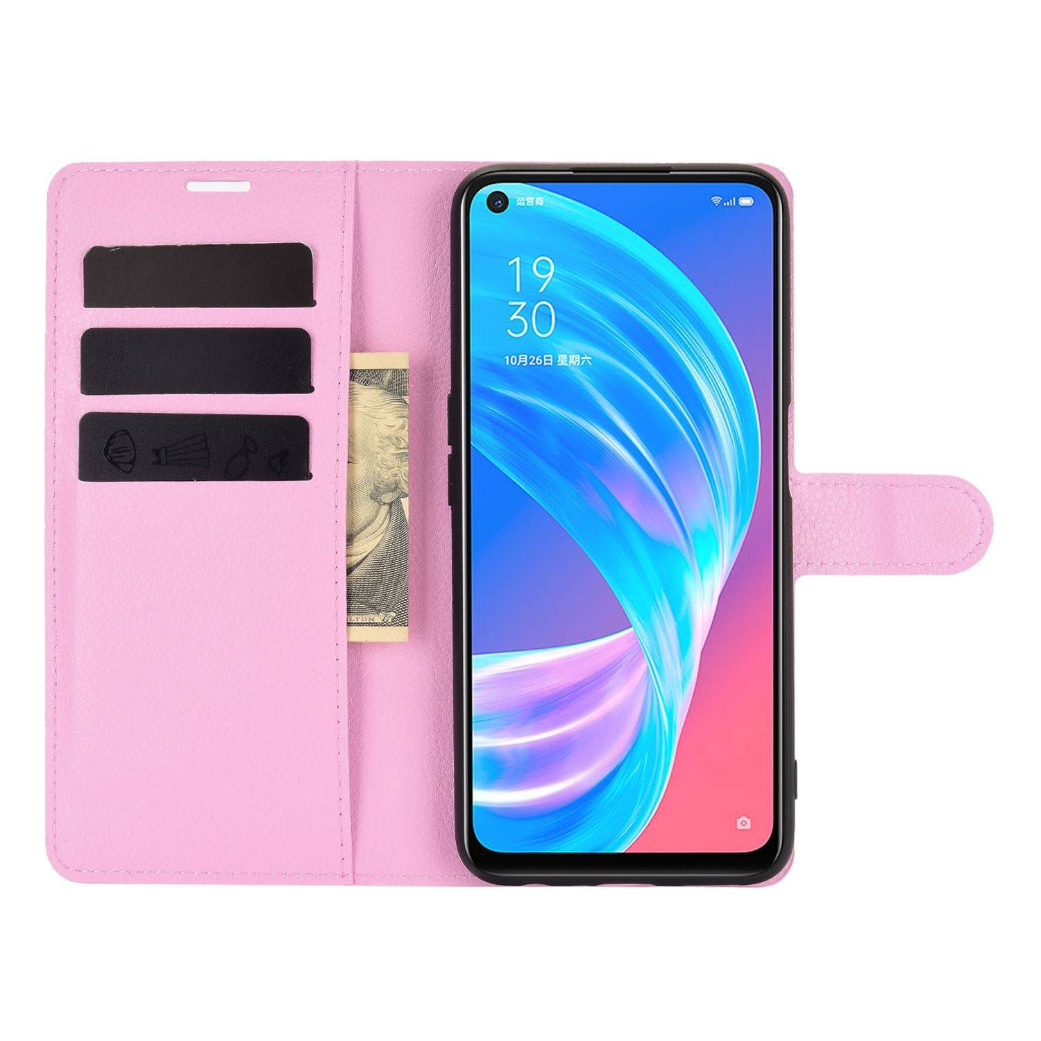 Oppo A72 / A73 Handyhülle Bookcover Rosa