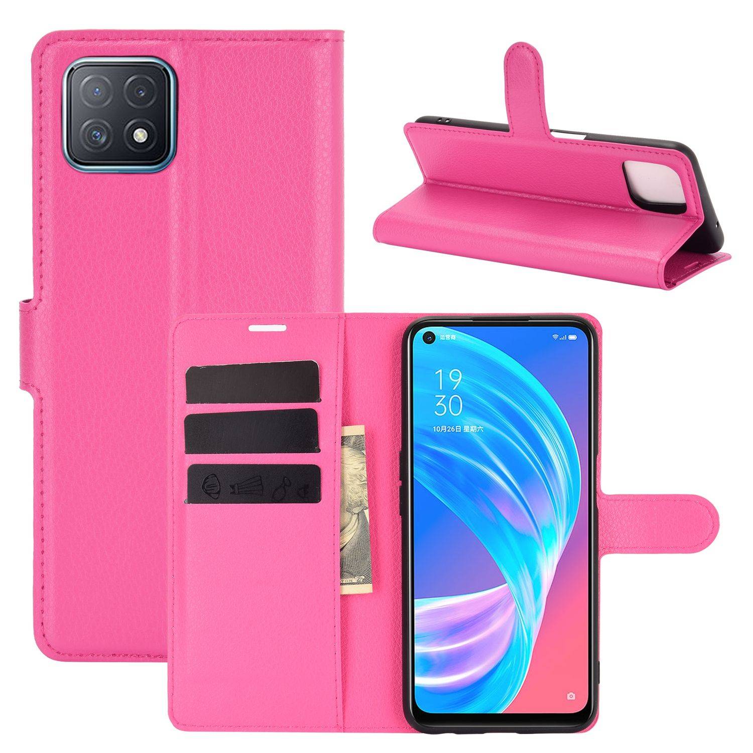 Oppo A72 / A73 Handyhülle Bookcover Rosa